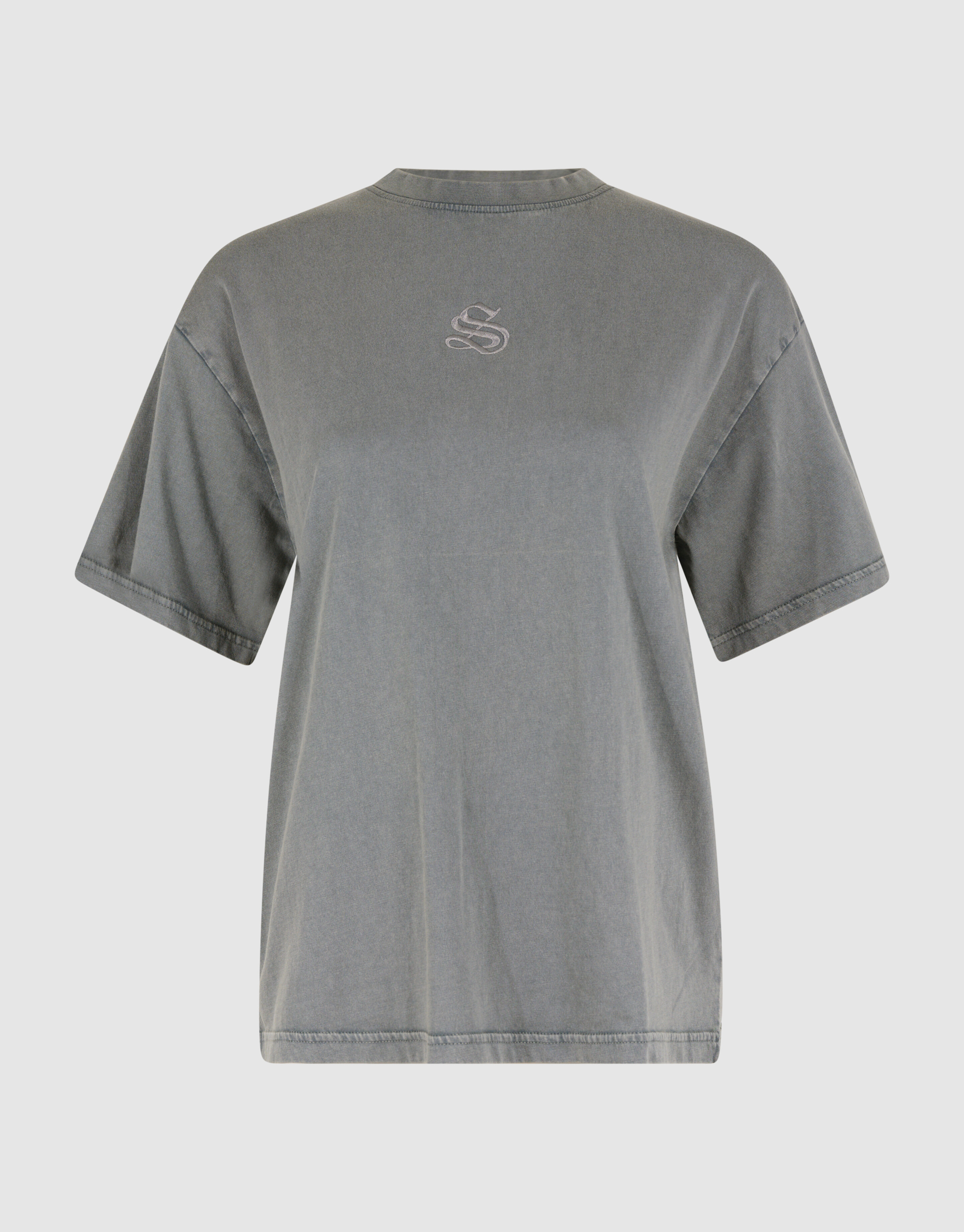 Washed Logo T-shirt Lichtgrijs SHOEBY WOMEN
