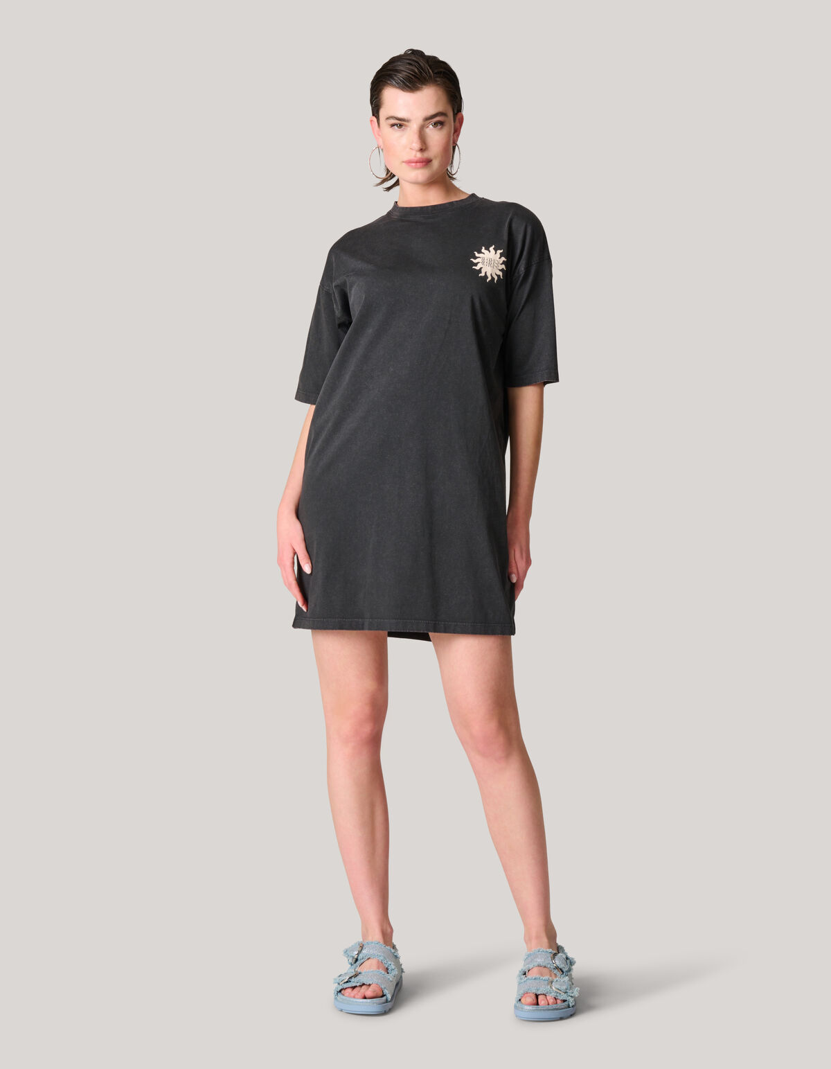 Washed T-Shirt Jurk Donkergrijs SHOEBY WOMEN