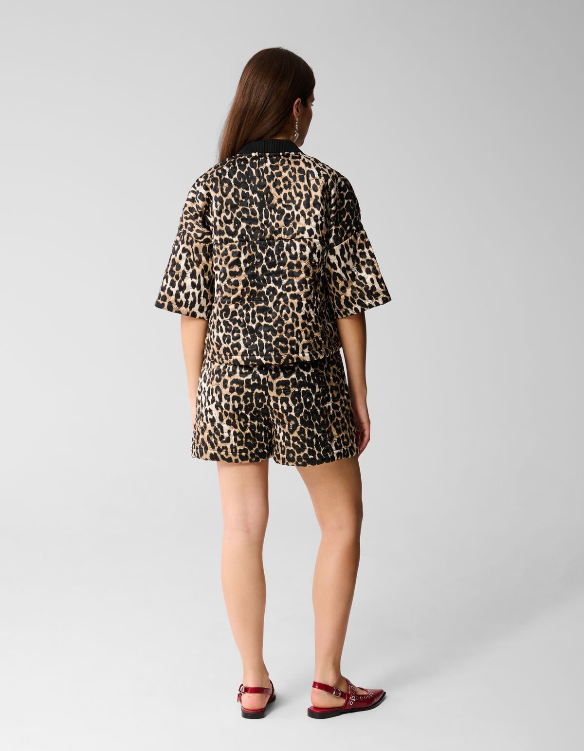 Short Sleeve Leopard Bomber Bruin SHOEBY WOMEN