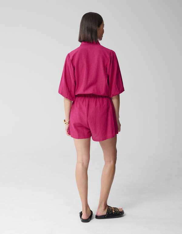 Linnen Puff Blouse Roze SHOEBY WOMEN