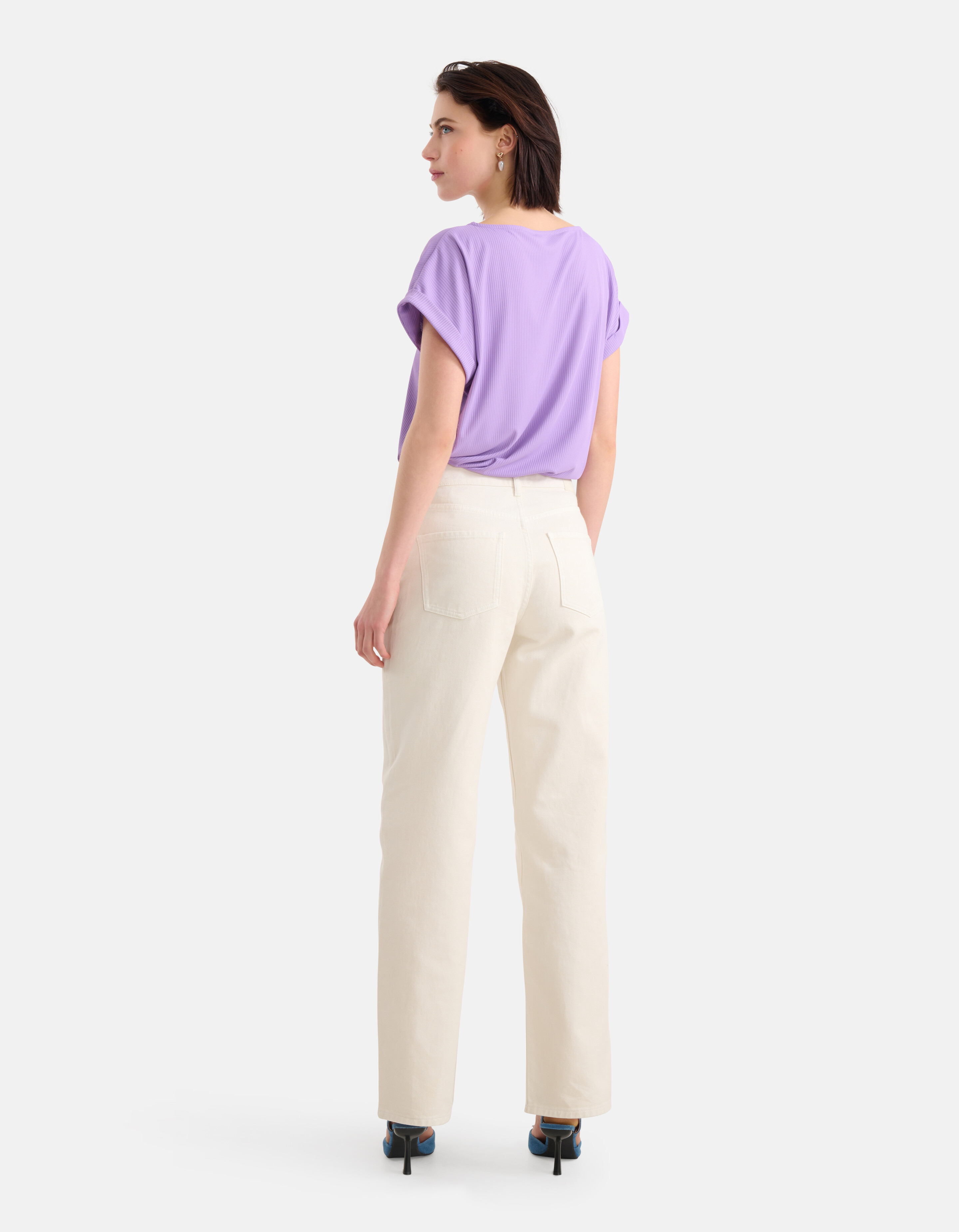 Rib Jersey Top Paars SHOEBY WOMEN