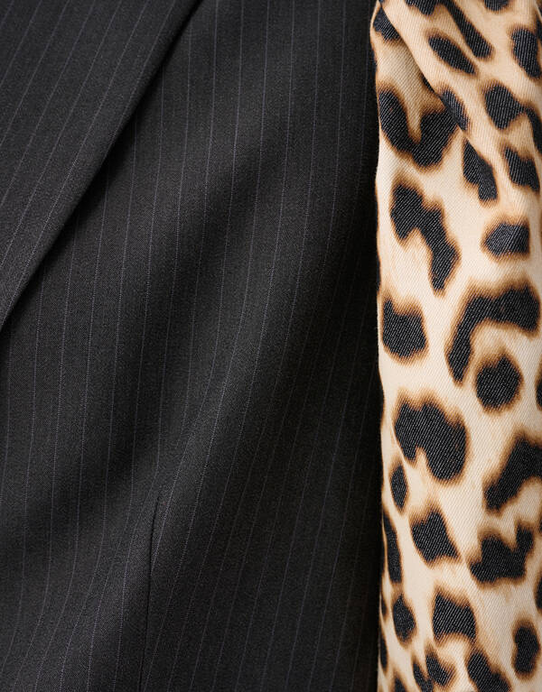 Leopard Sleeve Blazer Zwart SHOEBY WOMEN