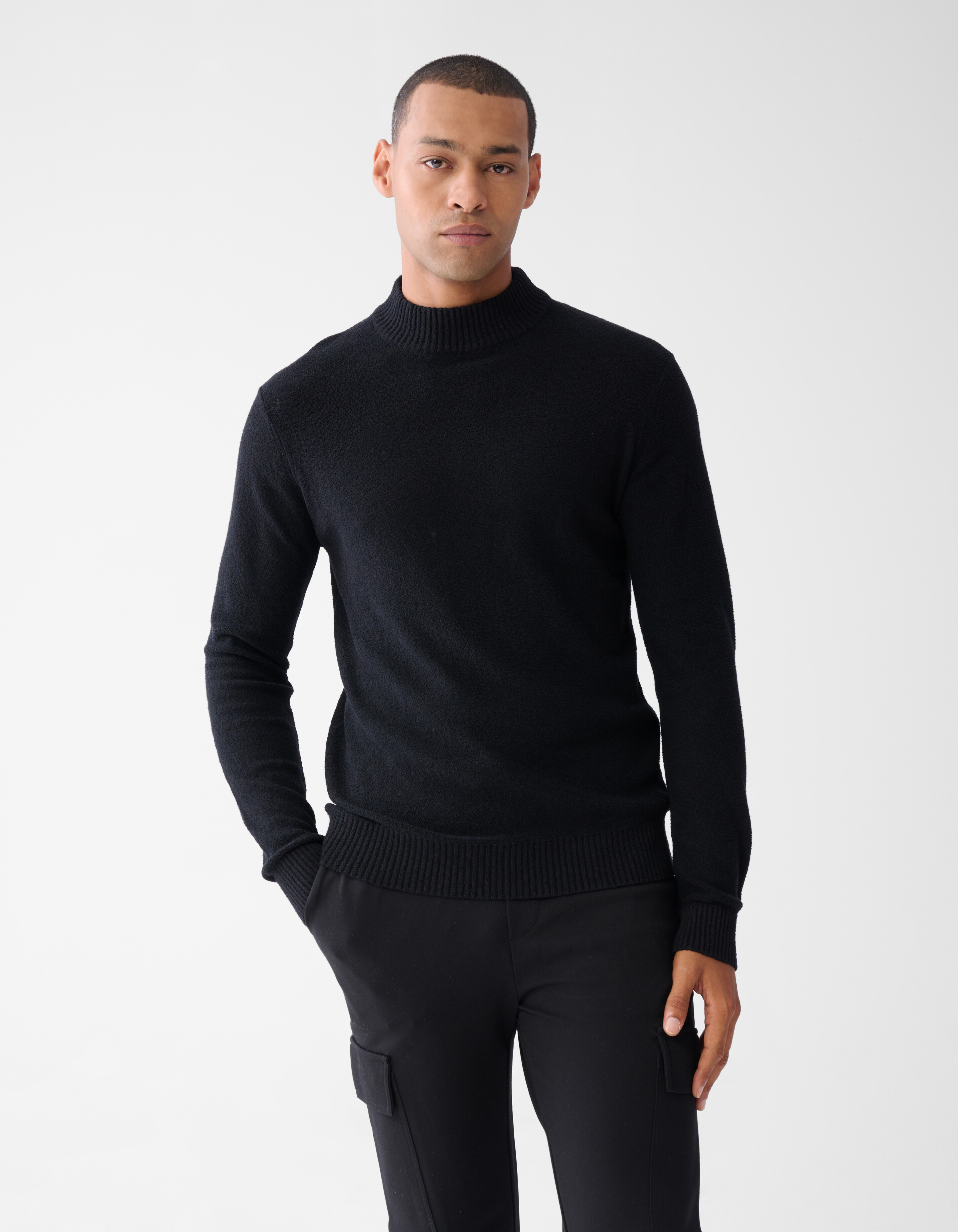 Bouclé Trui Zwart SHOEBY MEN