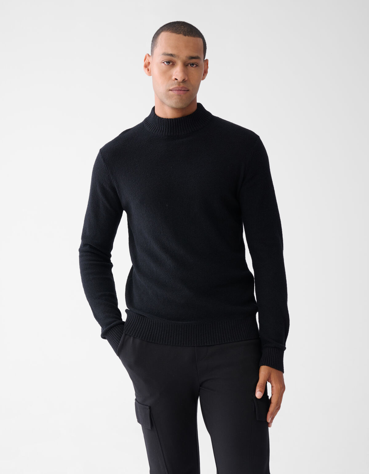 Bouclé Trui Zwart SHOEBY MEN