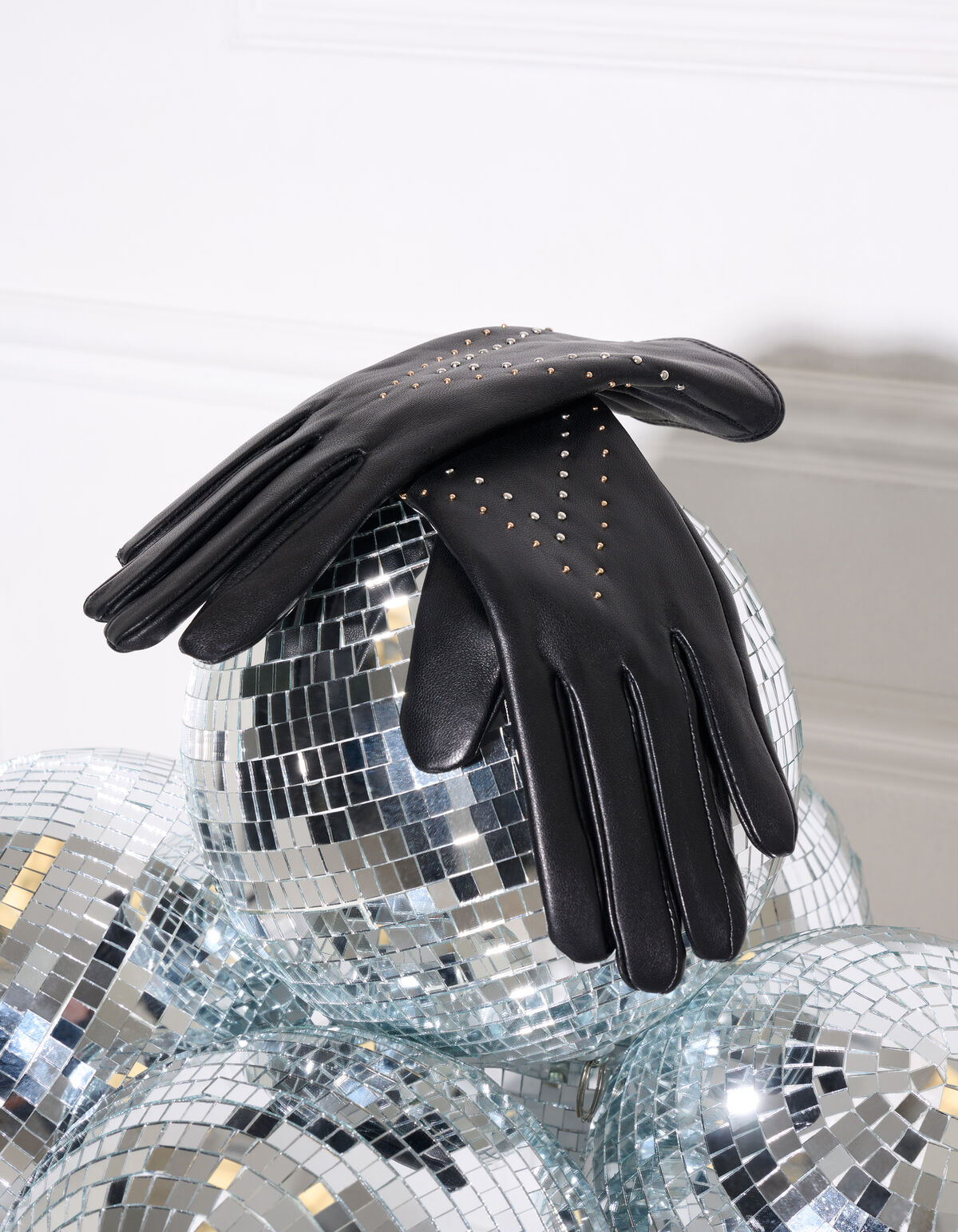 Leren Studs Handschoenen Zwart SHOEBY ACCESSOIRES