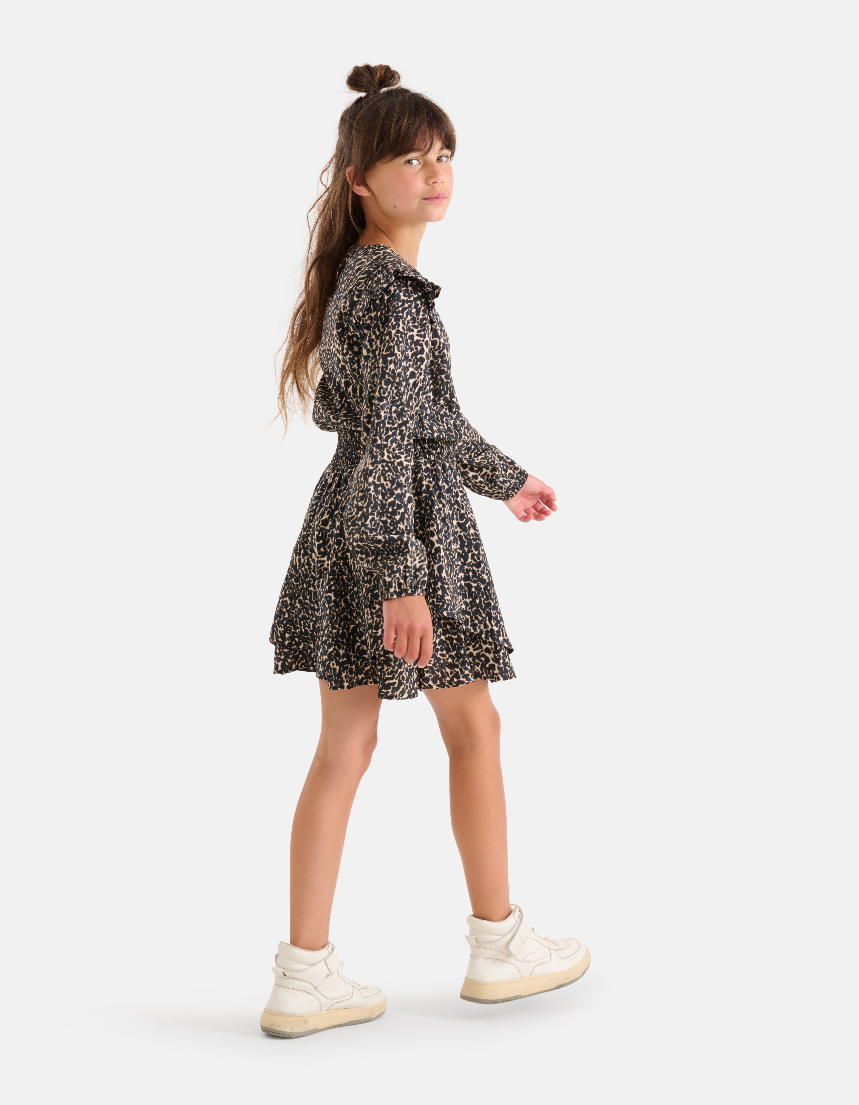 Abstract Print Jurk Bruin SHOEBY GIRLS