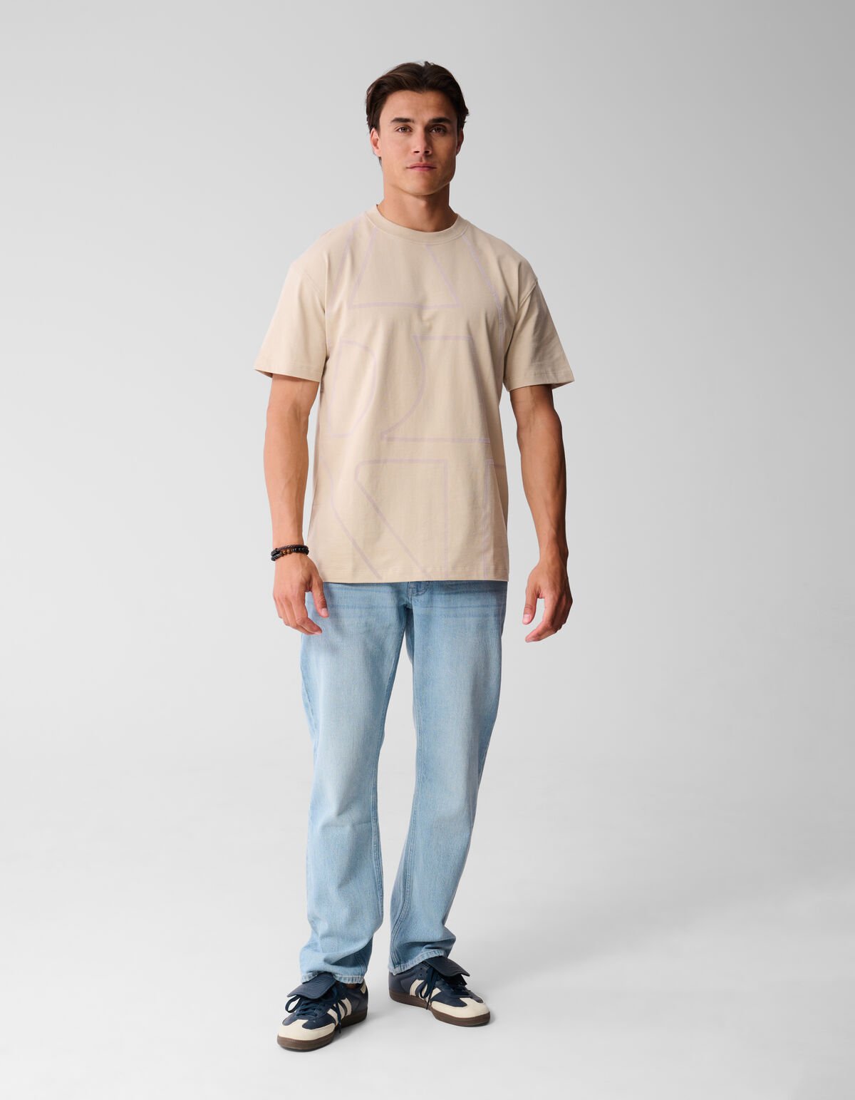 Flock Line Artwork T-shirt Zand SHOEBY MEN