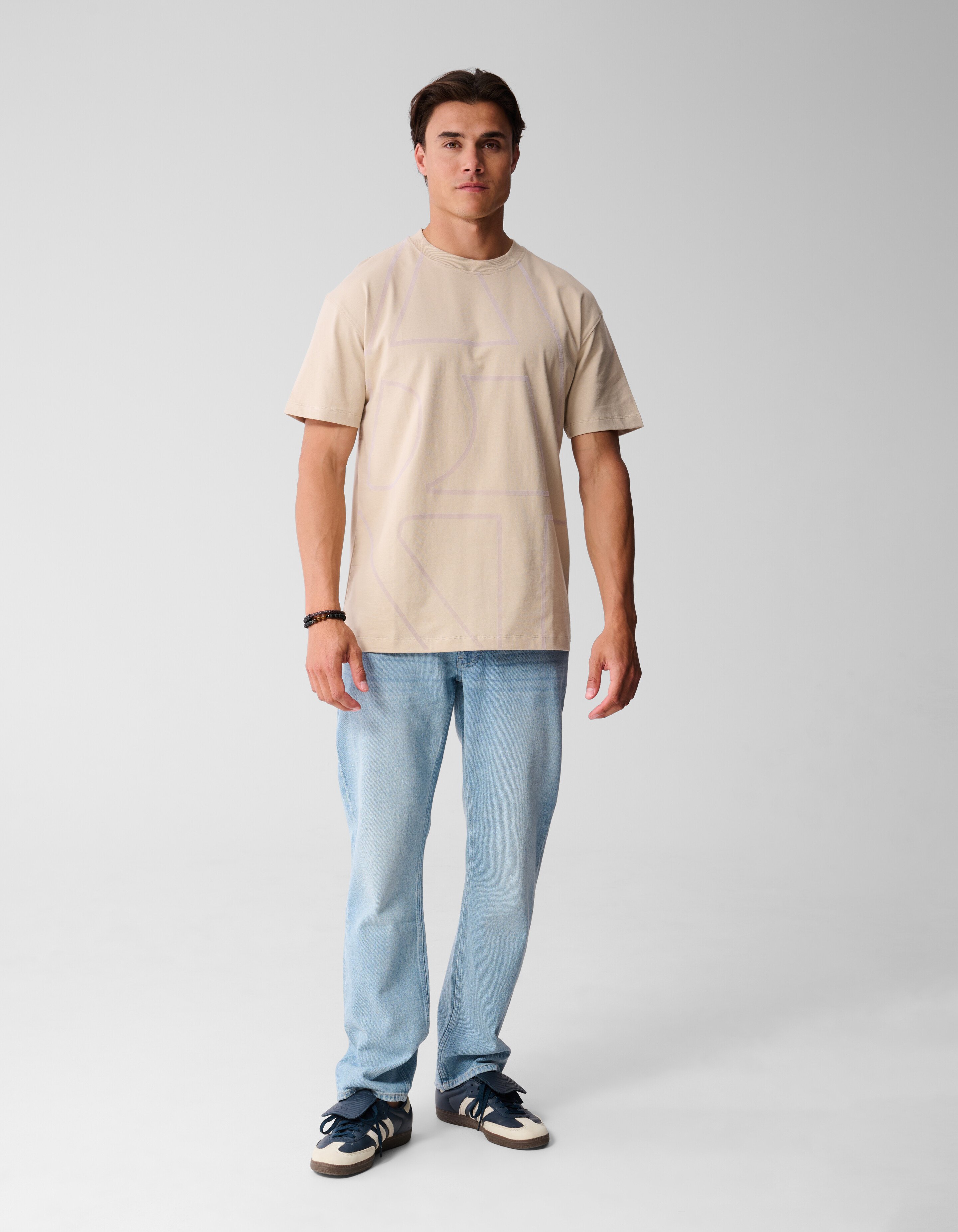 Flock Line Artwork T-shirt Zand SHOEBY MEN