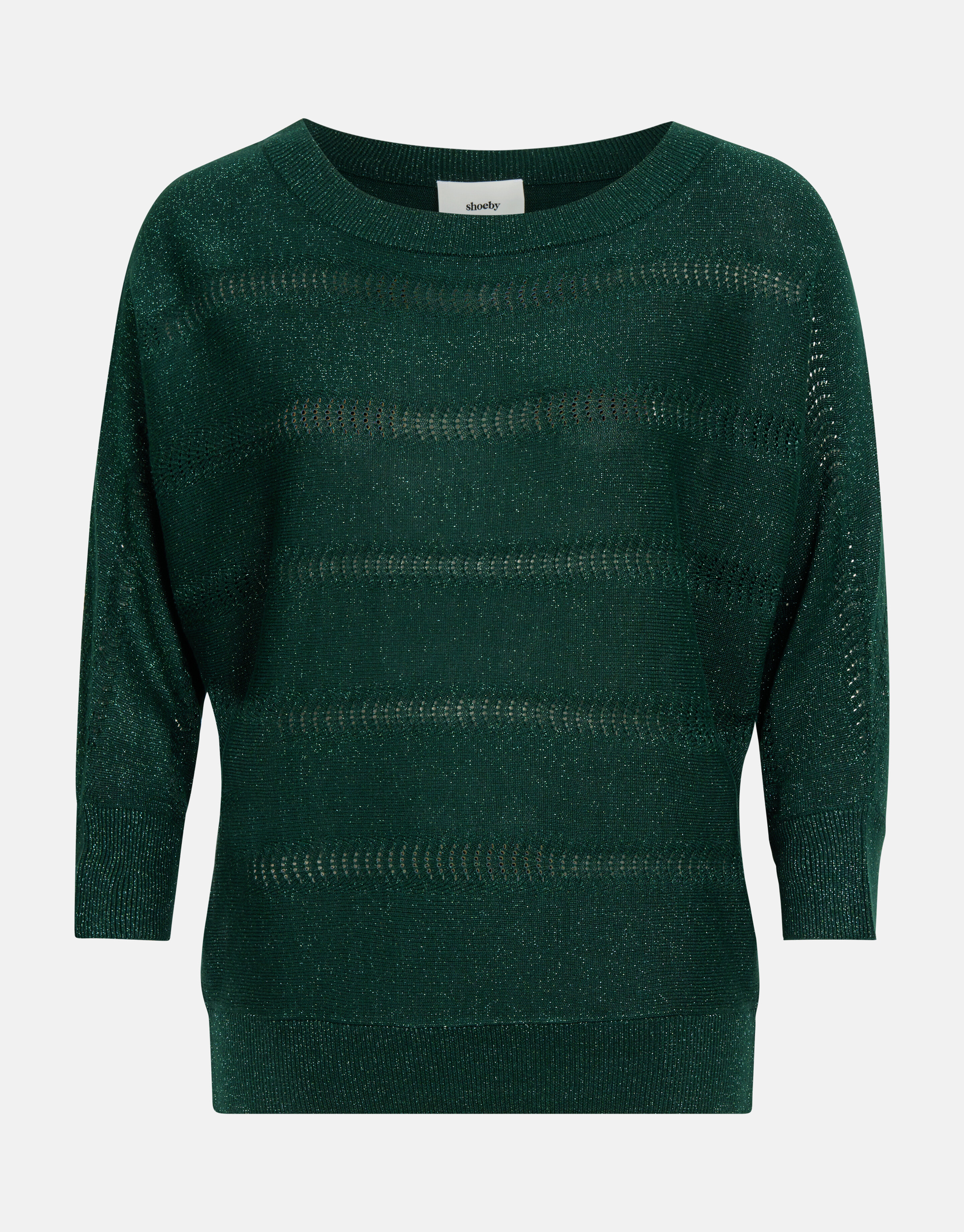 Glitter Vleermuismouwen Trui Groen SHOEBY WOMEN