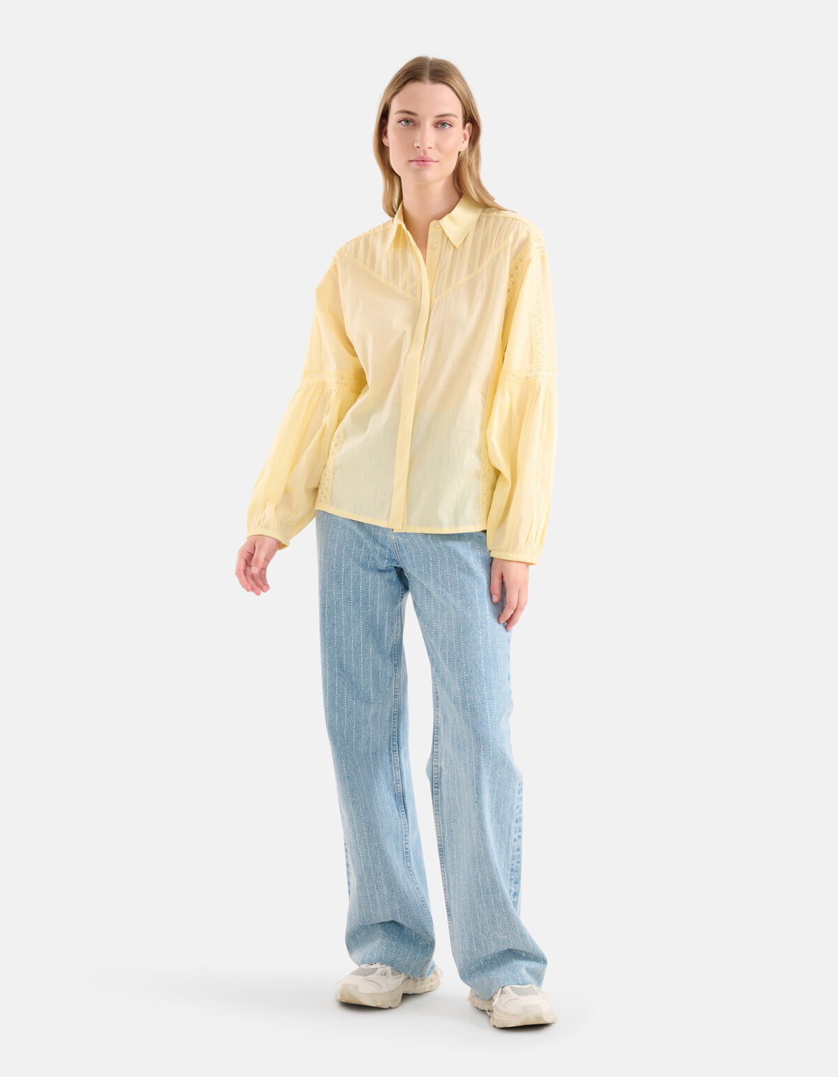 Embroidery Blouse Lichtgeel SHOEBY WOMEN