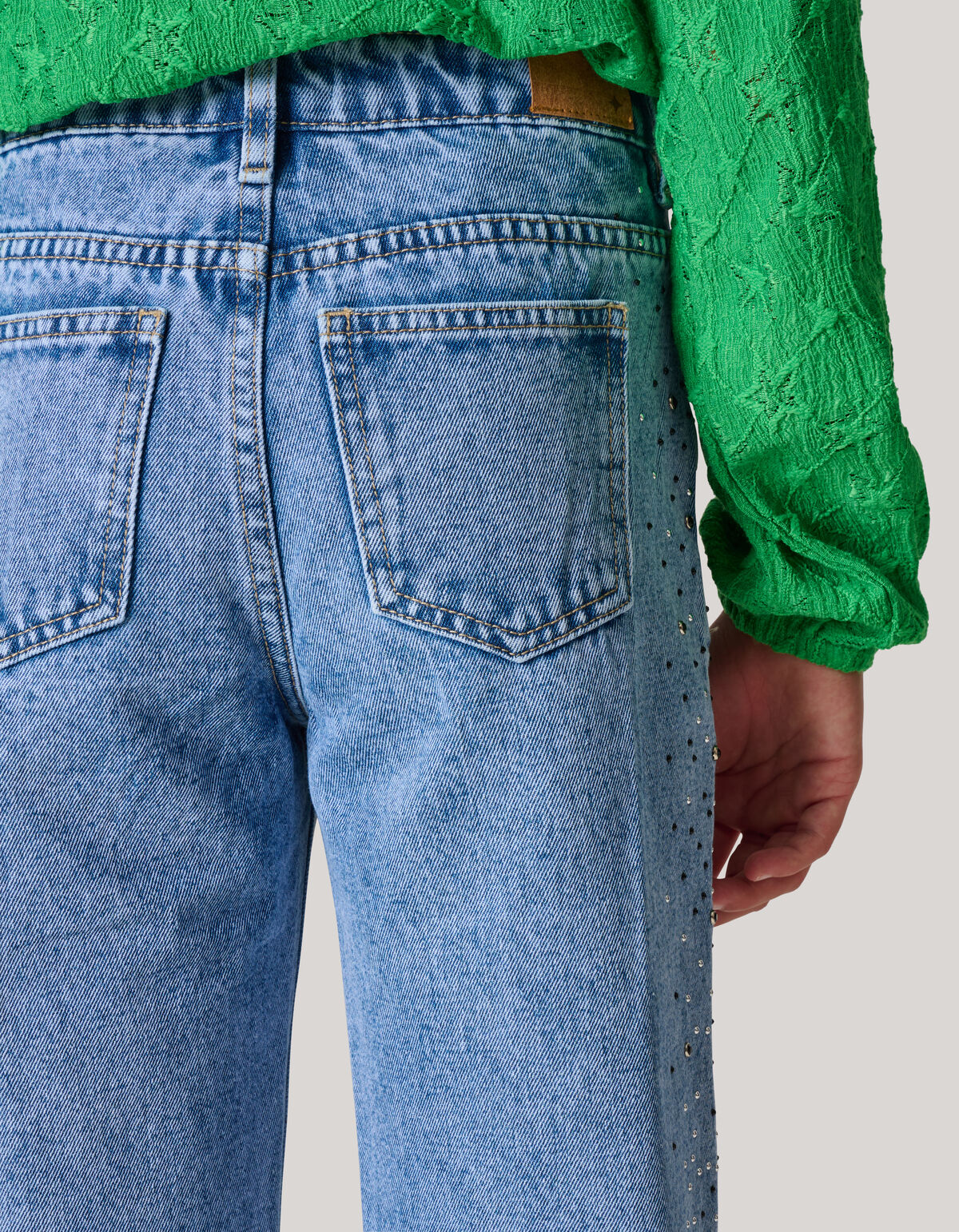 Studs Straight Fit Jeans Blauw SHOEBY GIRLS