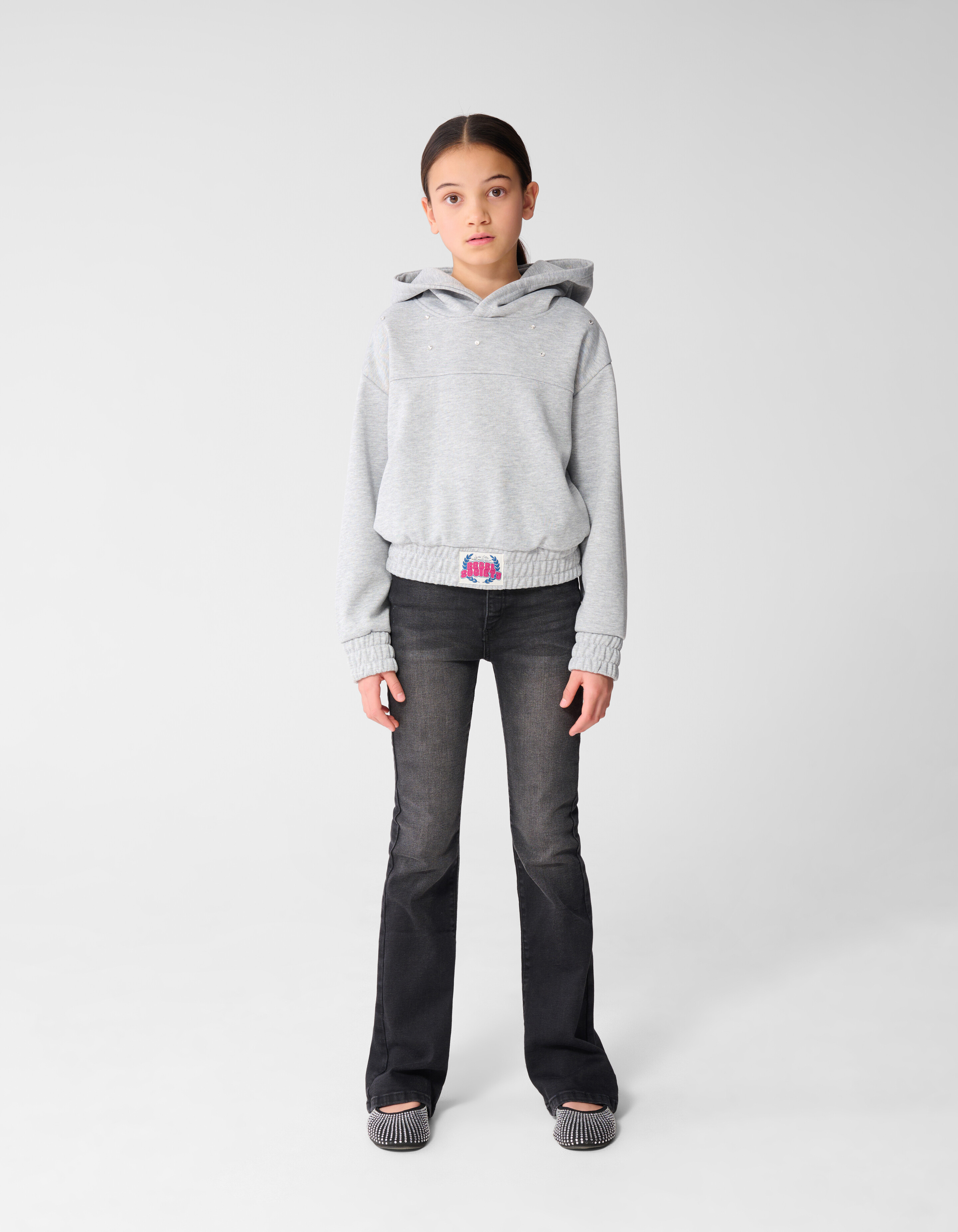 Flared Denim Jeans Zwart SHOEBY GIRLS