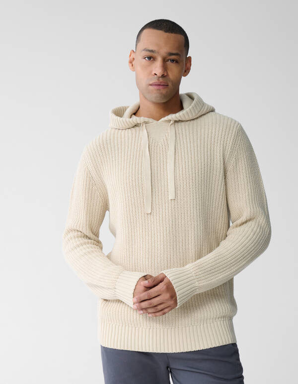 Knit Hoodie Gebroken Wit SHOEBY MEN
