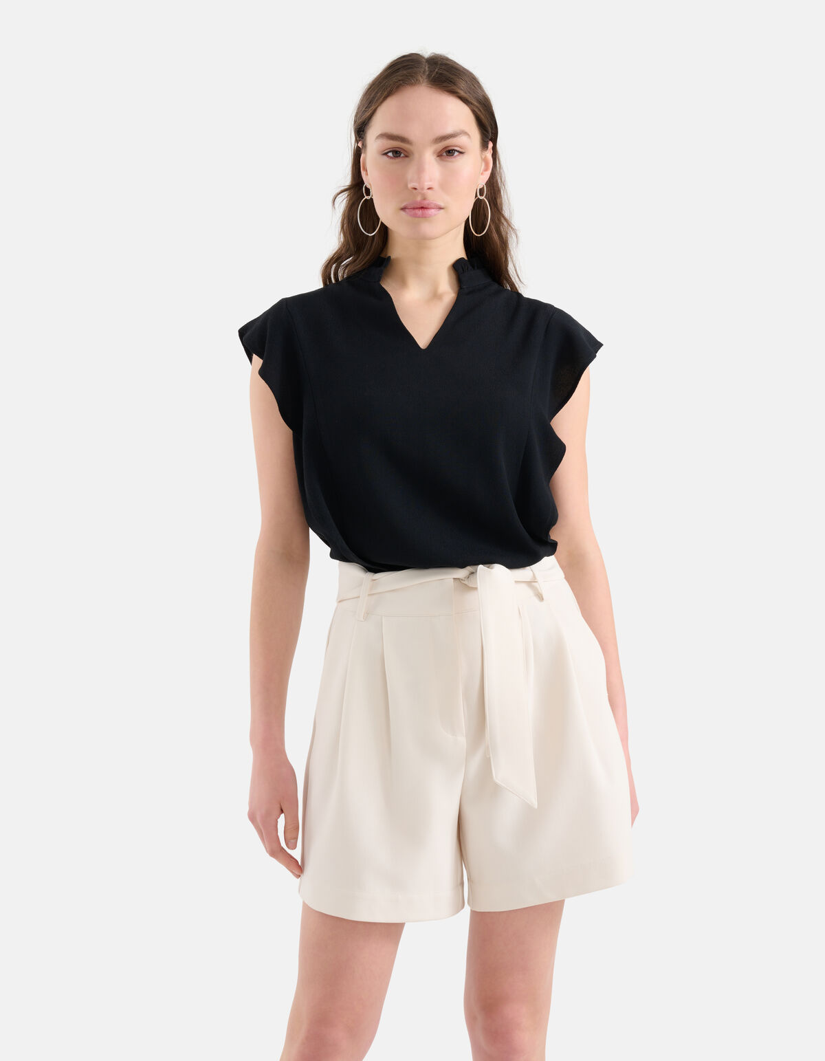 Ruffle Top Zwart SHOEBY WOMEN