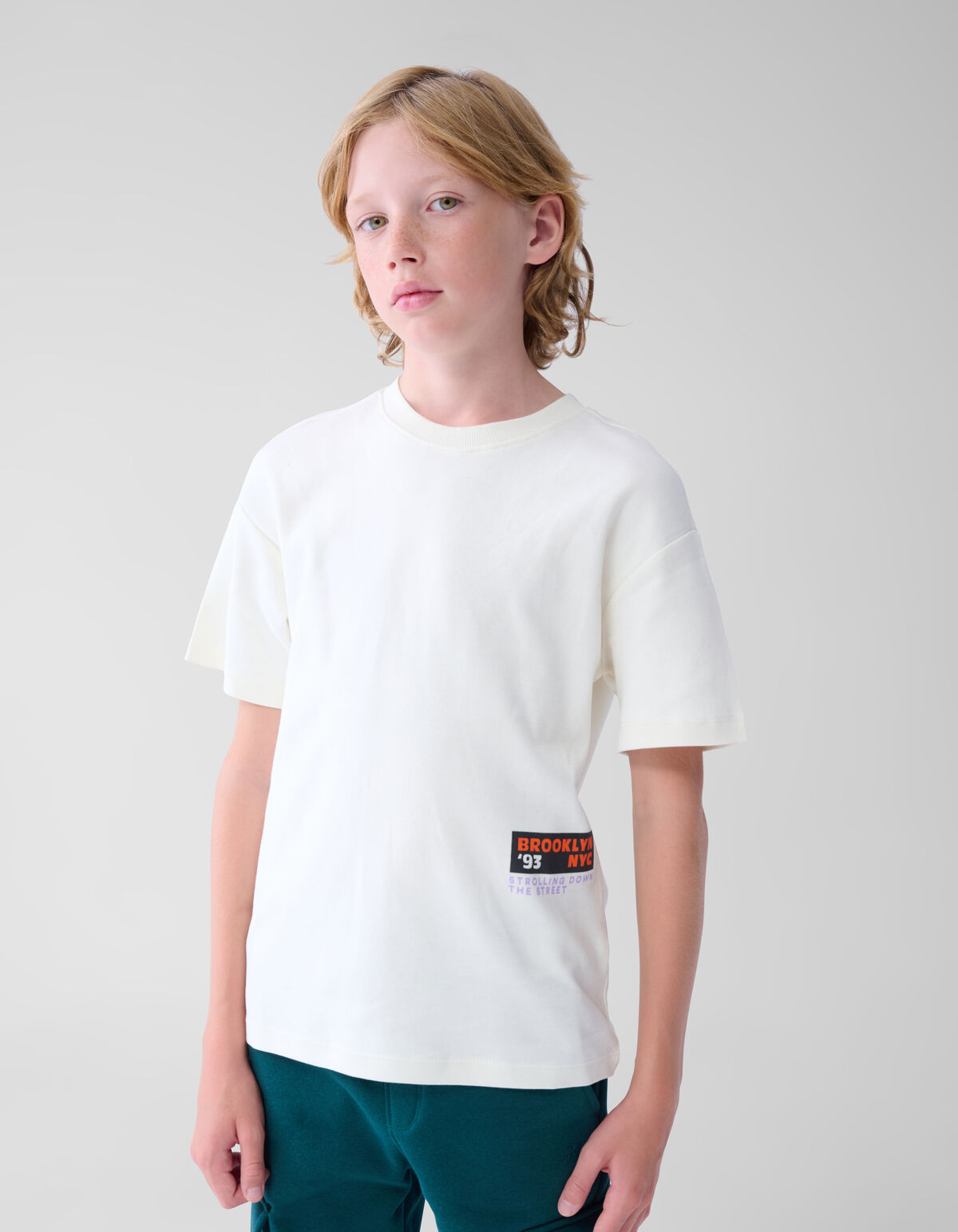 Backprint T-shirt Gebroken Wit SHOEBY BOYS