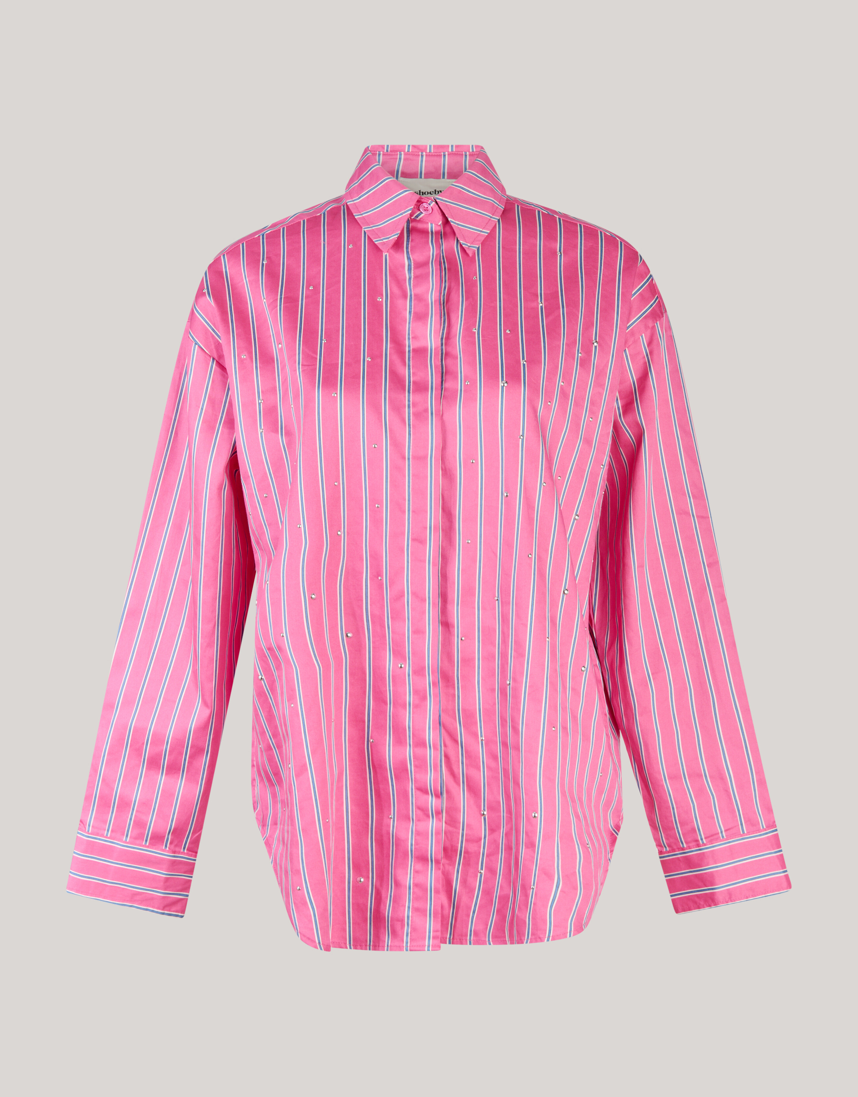 Pinstripe Studs Blouse Roze SHOEBY WOMEN