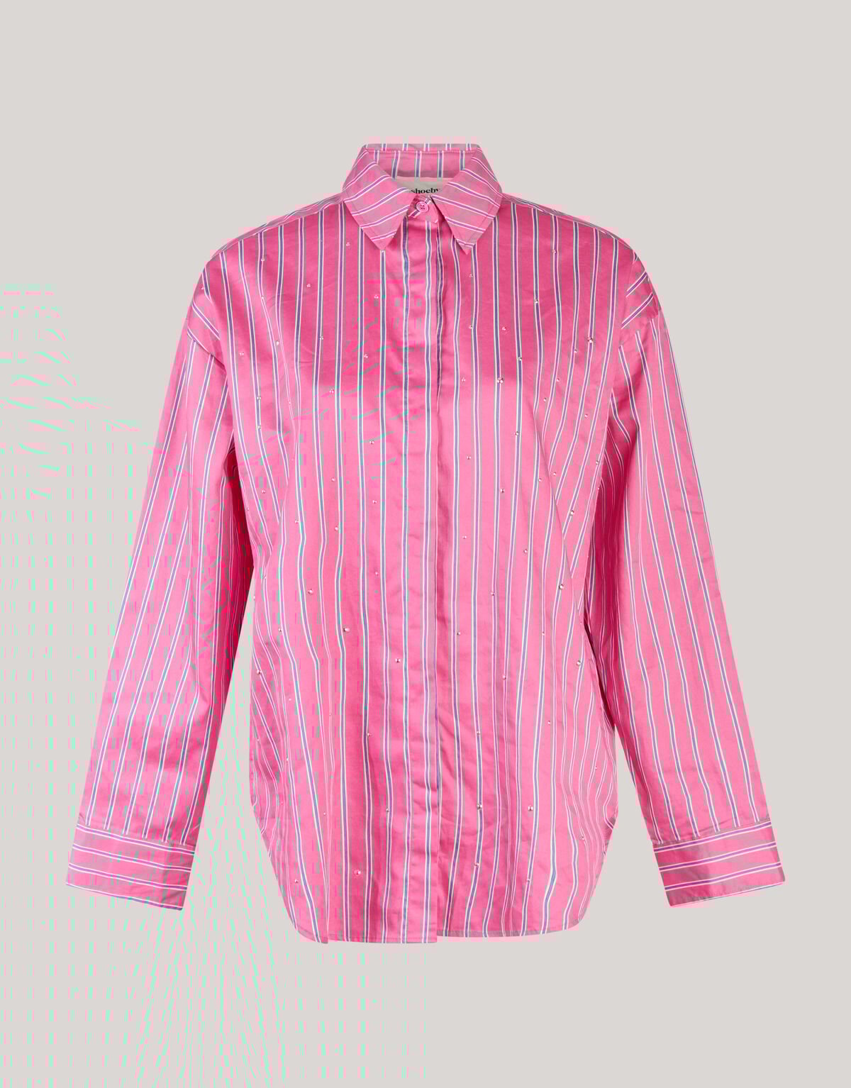 Pinstripe Studs Blouse Roze SHOEBY WOMEN