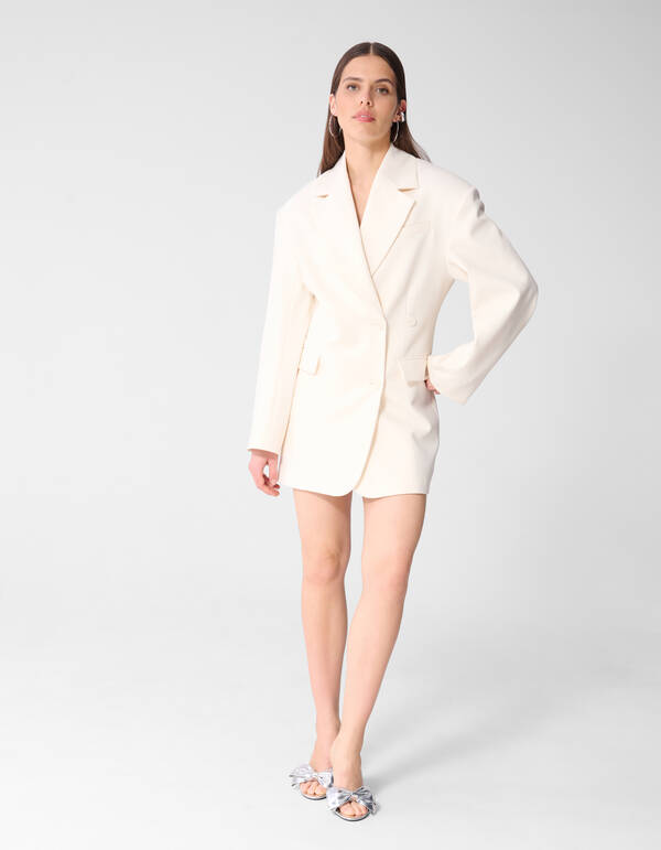 Blazer Mini Jurk Gebroken Wit SHOEBY WOMEN