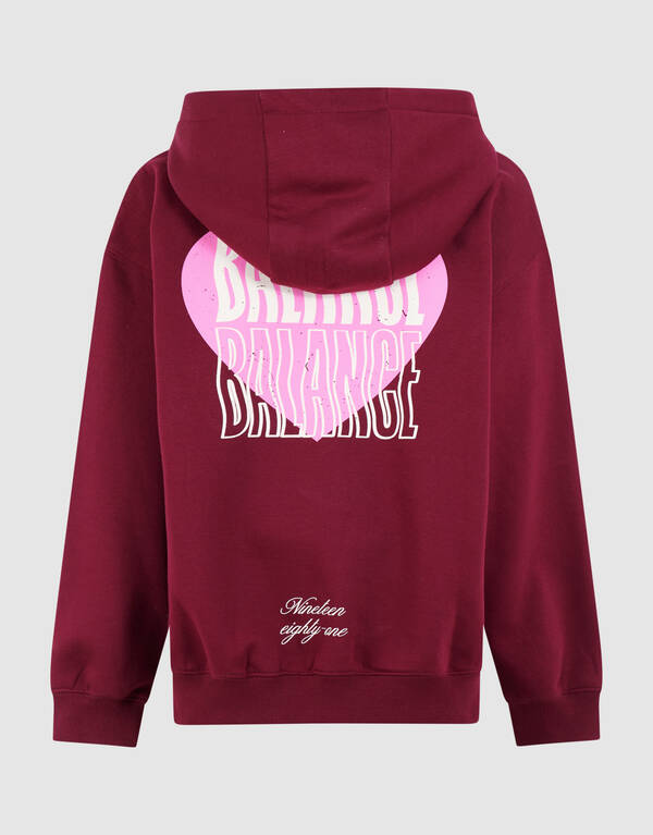 Balance Artwork Hoodie Donkerrood SHOEBY GIRLS