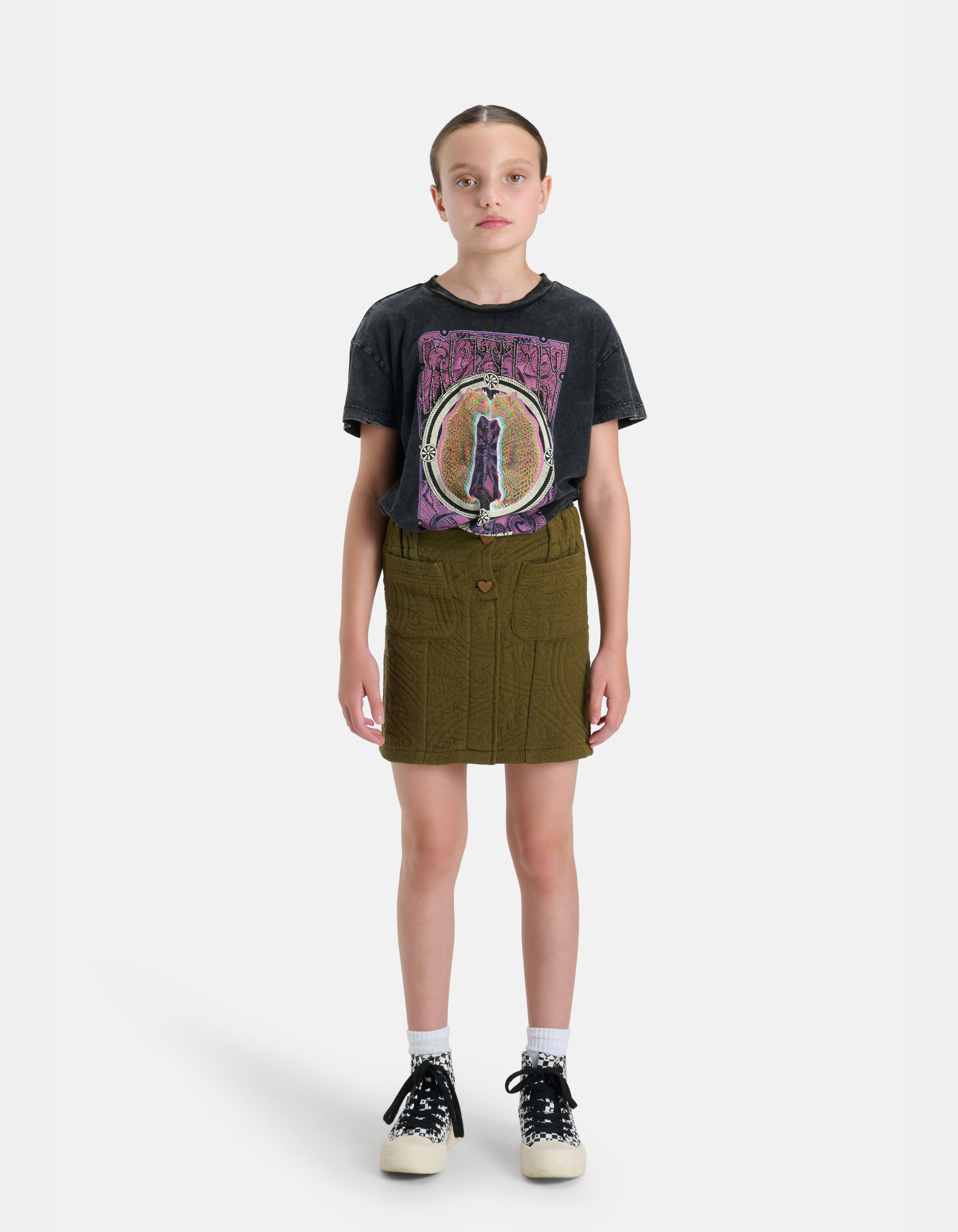 Printed T-shirt Donkergrijs SHOEBY GIRLS