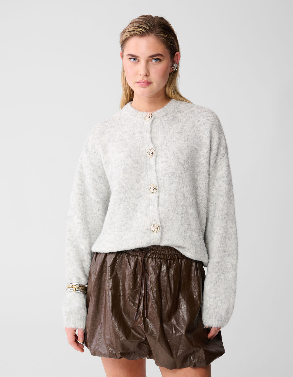 Fancy Button Vest Lichtgrijs SHOEBY WOMEN