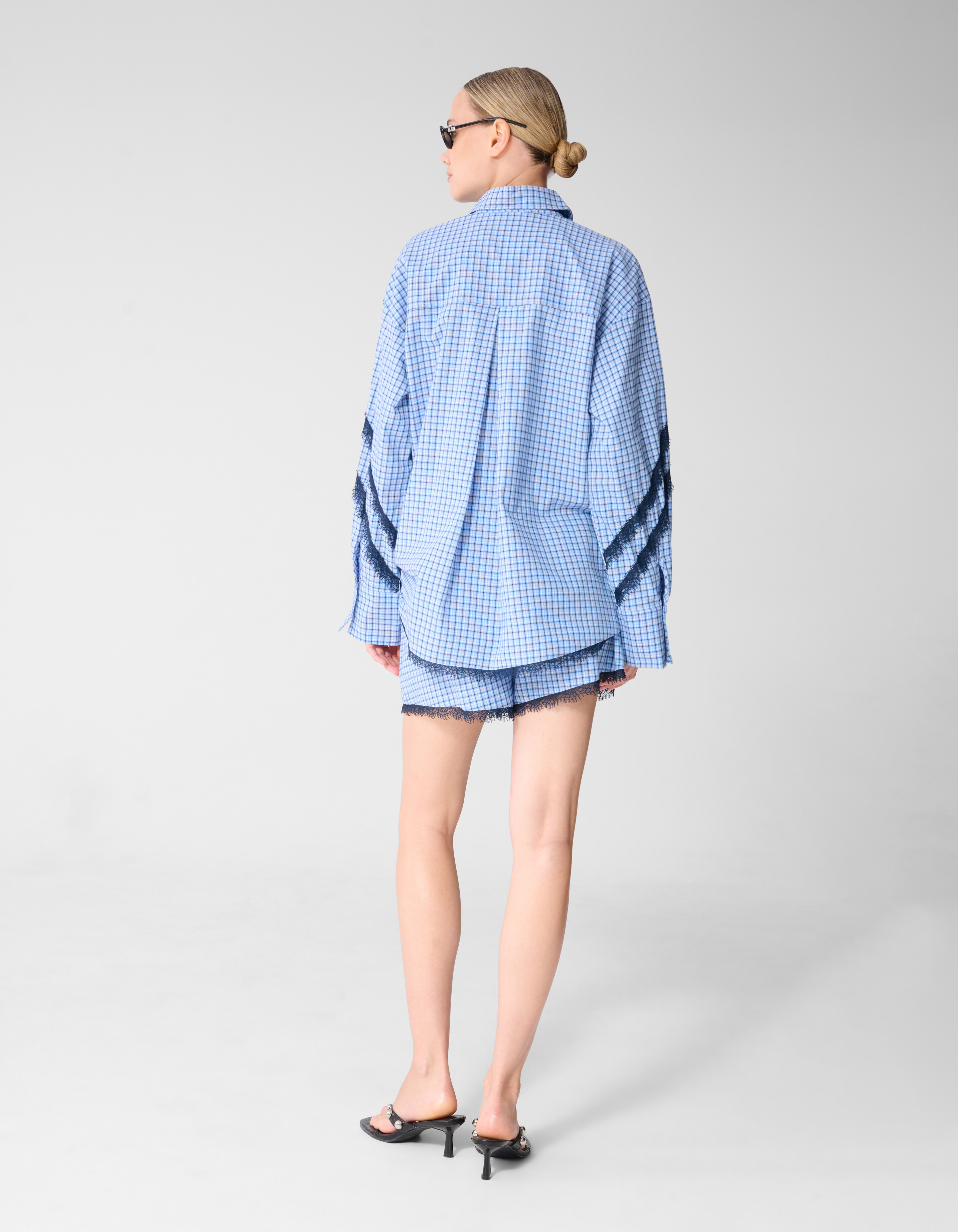 Kanten Ruiten Short Blauw SHOEBY WOMEN