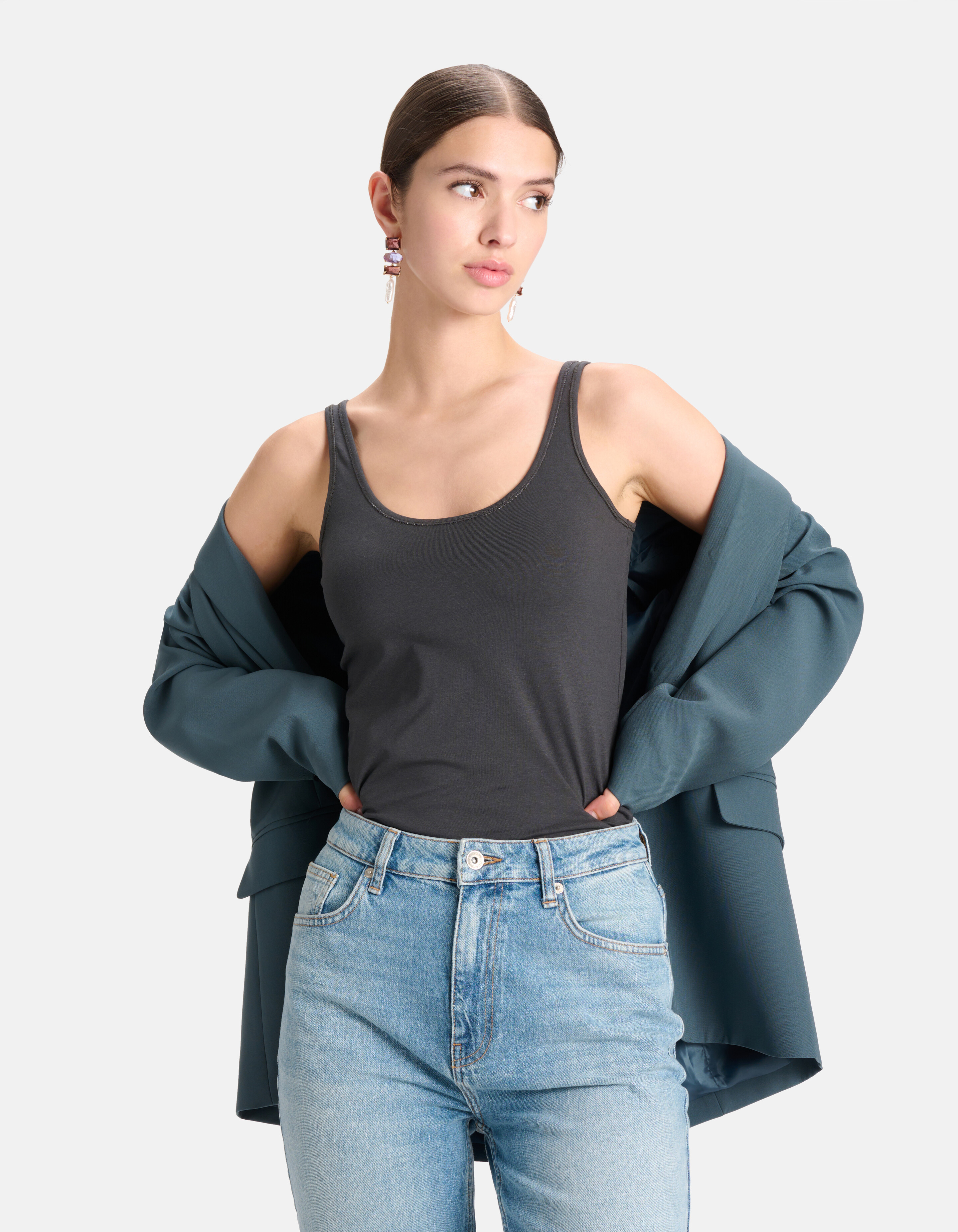Basis Tanktop Donkergrijs SHOEBY WOMEN