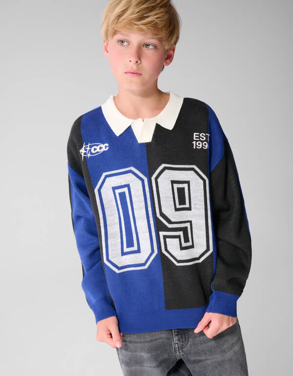 Sporty Gebreide Trui Donkerblauw SHOEBY BOYS