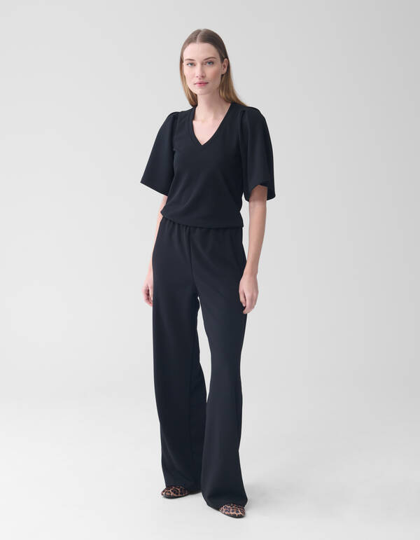 Basis Wide Leg Broek Zwart SHOEBY WOMEN