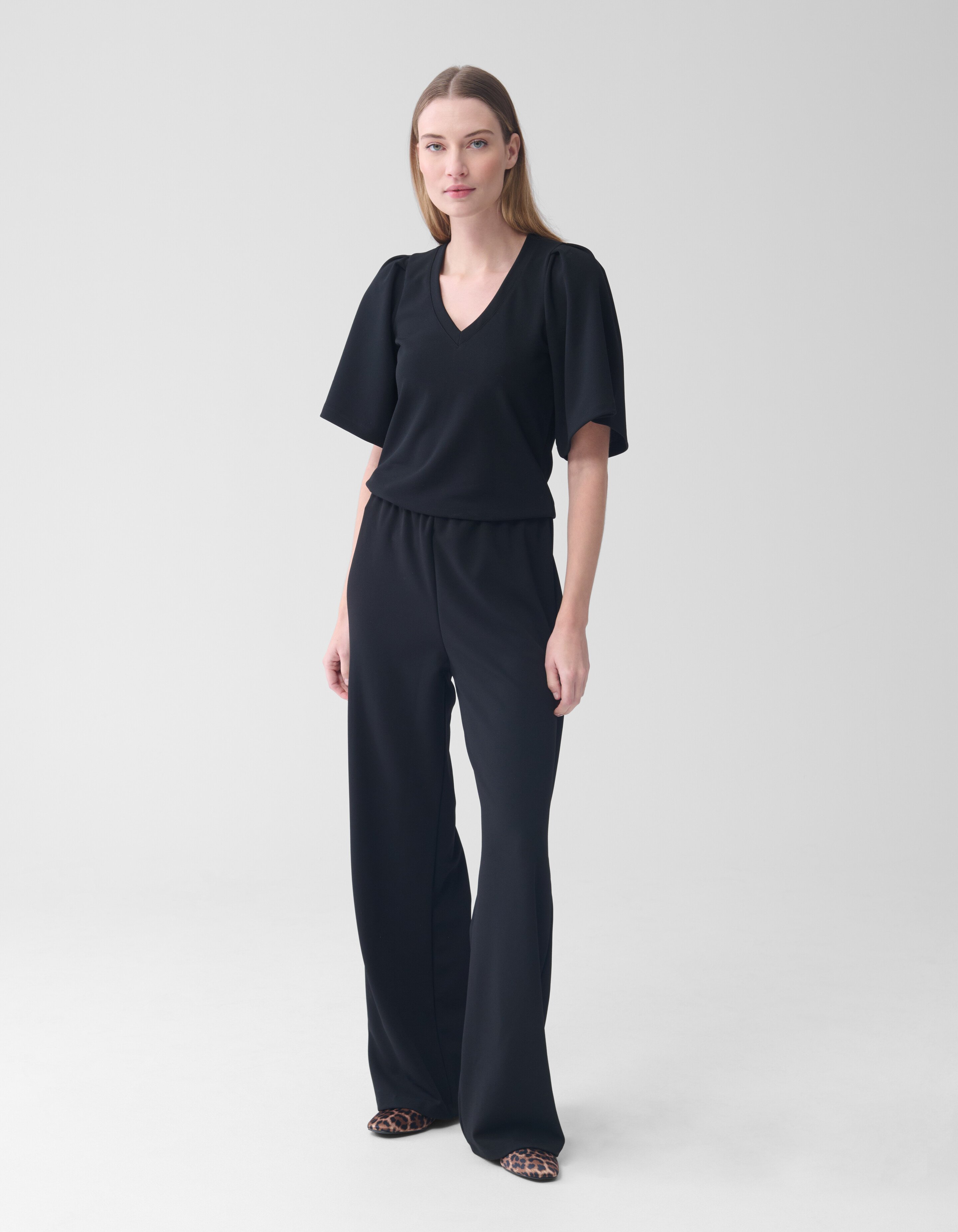 Basis Wide Leg Broek Zwart SHOEBY WOMEN