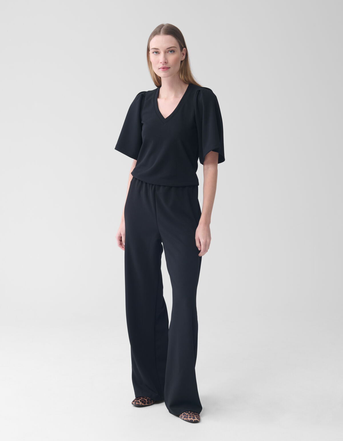 Basis Wide Leg Broek Zwart SHOEBY WOMEN