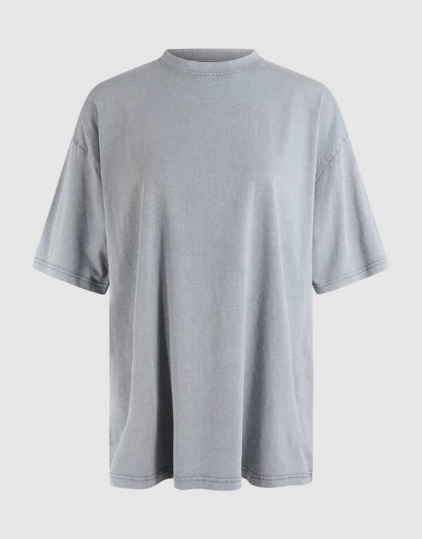 Oversized Washed T-shirt Lichtgrijs SHOEBY WOMEN