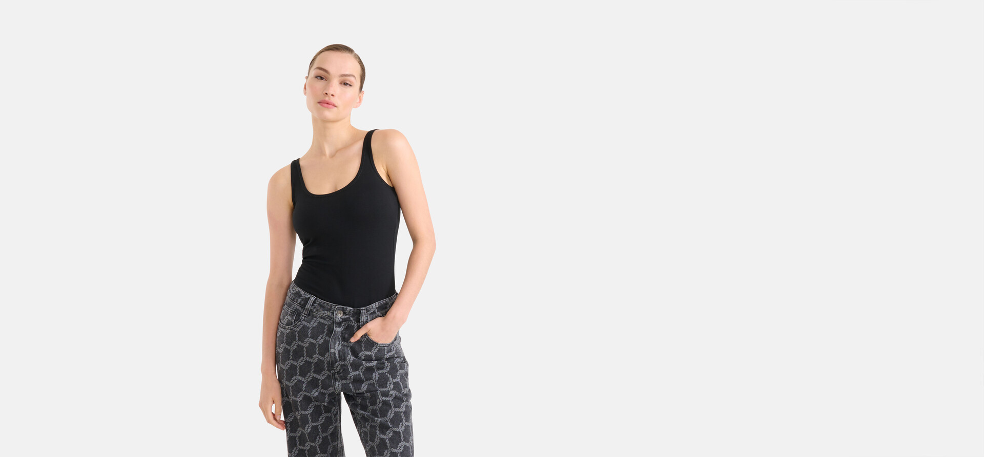 Basis Tanktop Zwart Eksept