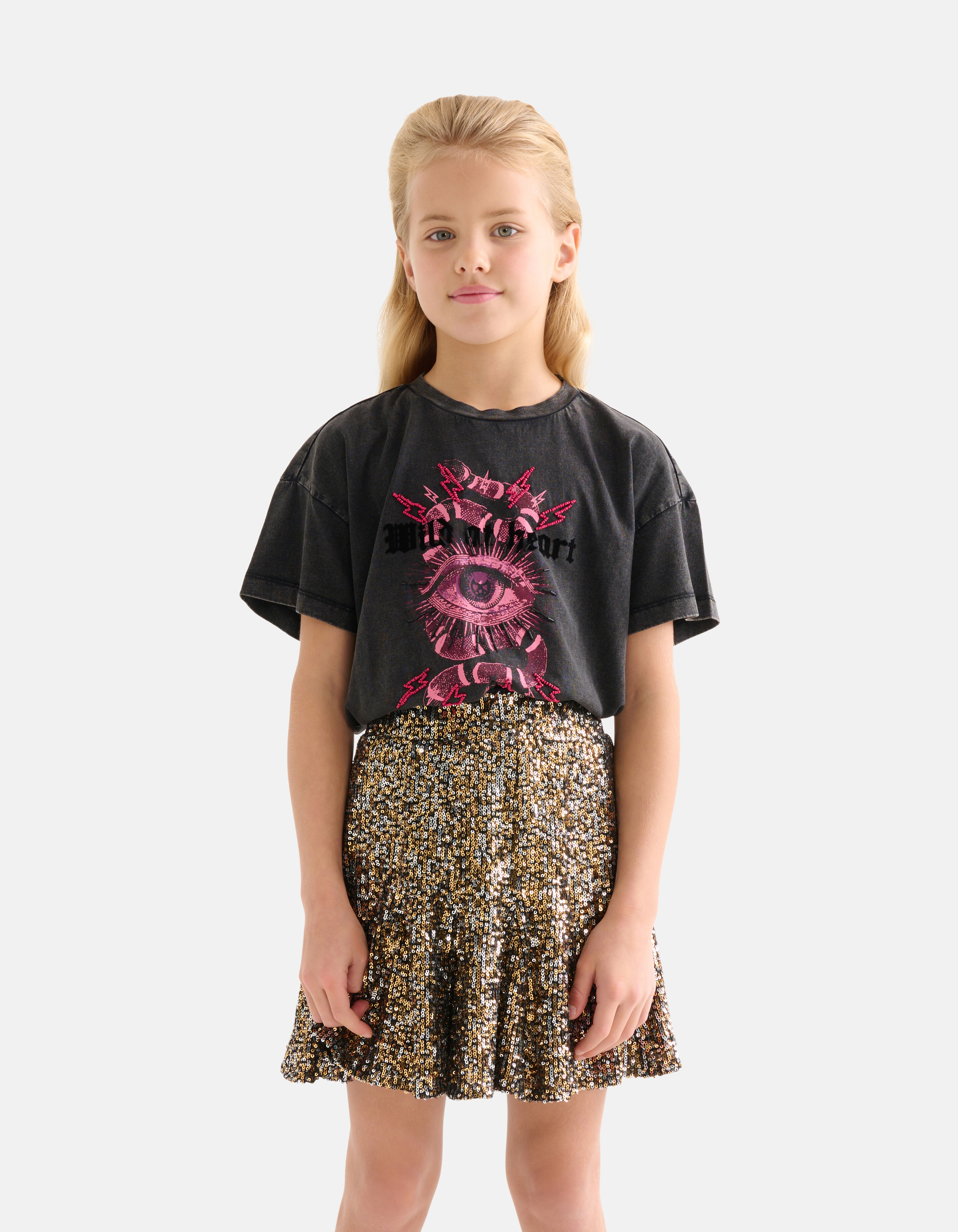 Artwork T-shirt Donkergrijs SHOEBY GIRLS