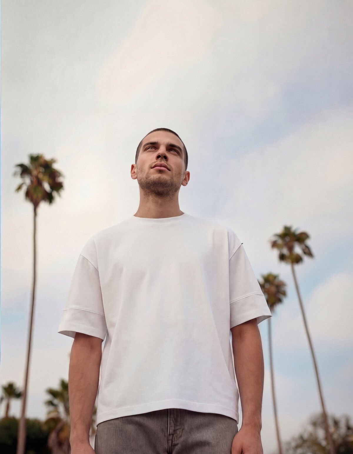 Minimalistisch T-shirt Wit SHOEBY MEN