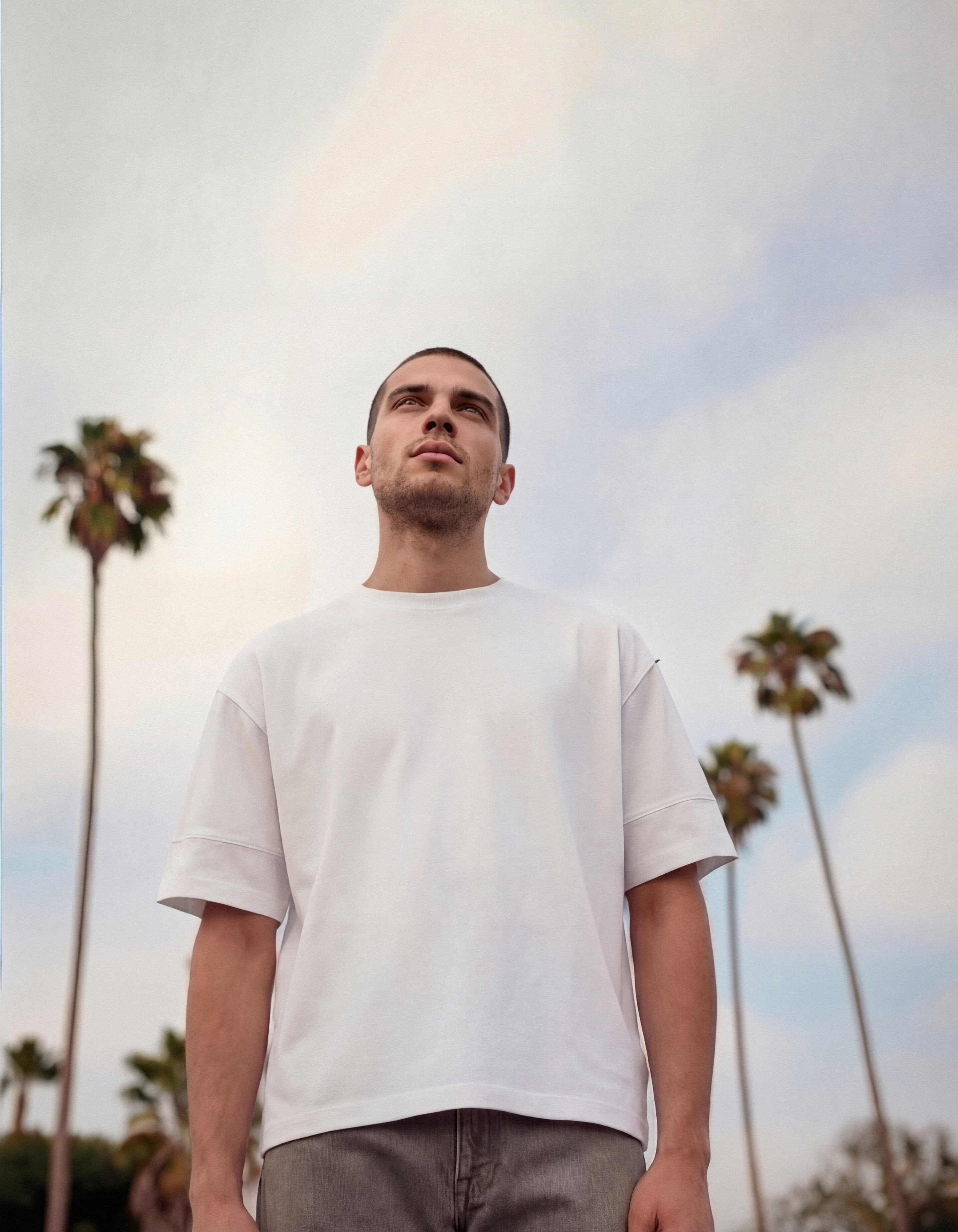 Minimalistisch T-shirt Wit SHOEBY MEN