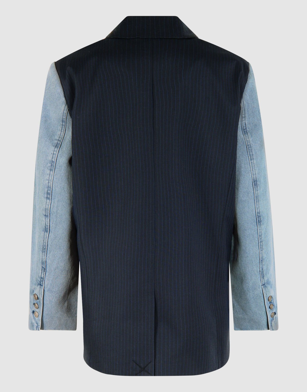 Denim Sleeve Pinstripe Blazer Donkerblauw SHOEBY WOMEN
