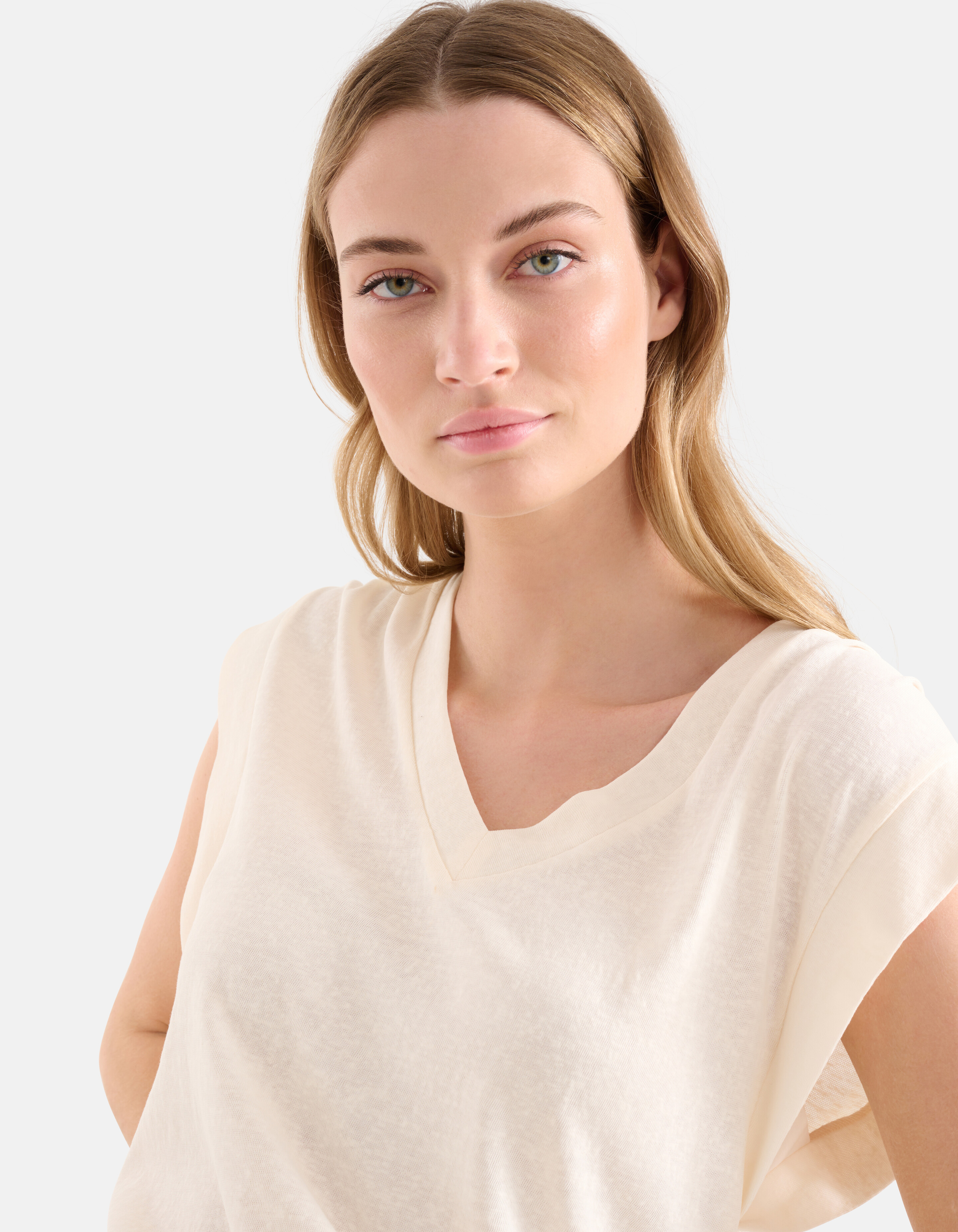 V-hals T-shirt Gebroken Wit SHOEBY WOMEN