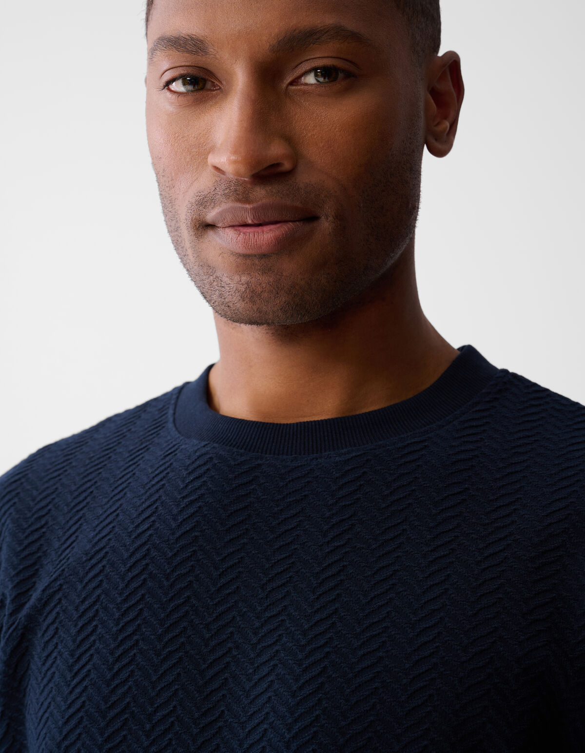 Jacquard T-shirt Donkerblauw SHOEBY MEN