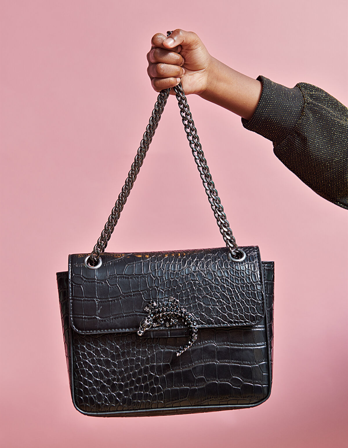 Croco Tas Zwart SHOEBY ACCESSOIRES