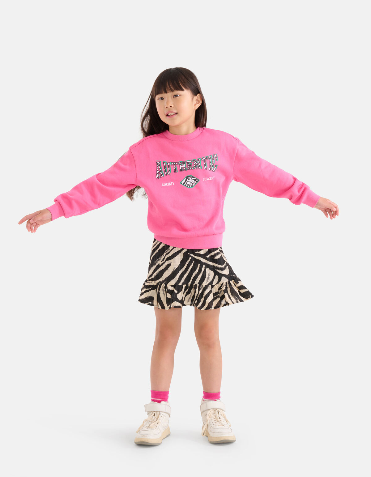 Zebraprint Rok Zwart/Beige SHOEBY GIRLS