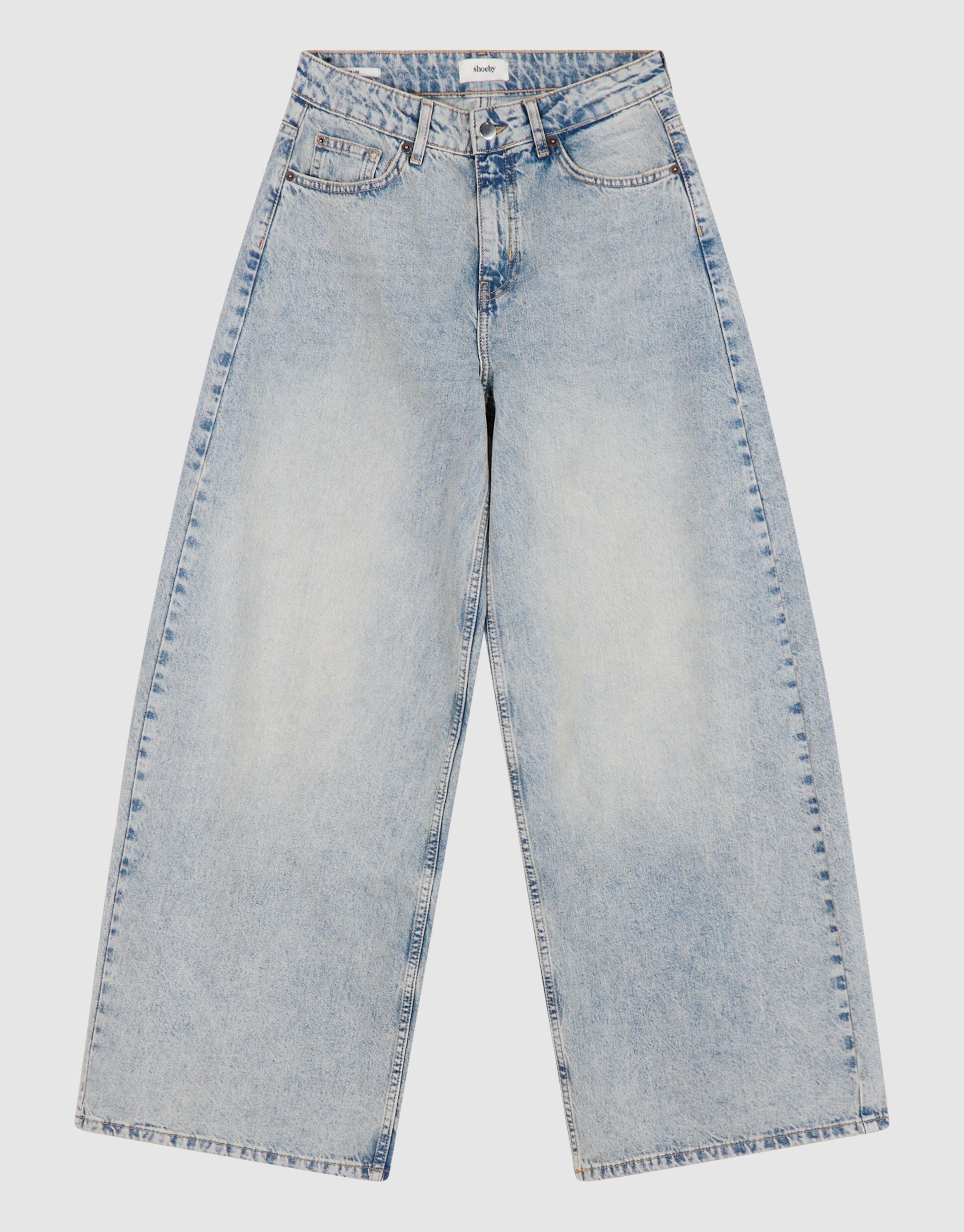 Curved Wide Leg Fit Jeans Mediumstone SHOEBY WOMEN