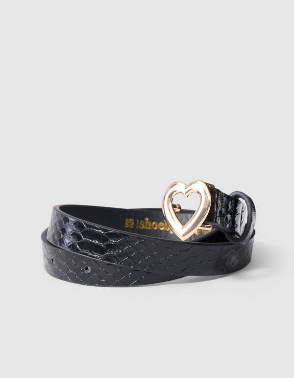 Snake Print Riem Zwart SHOEBY ACCESSOIRES