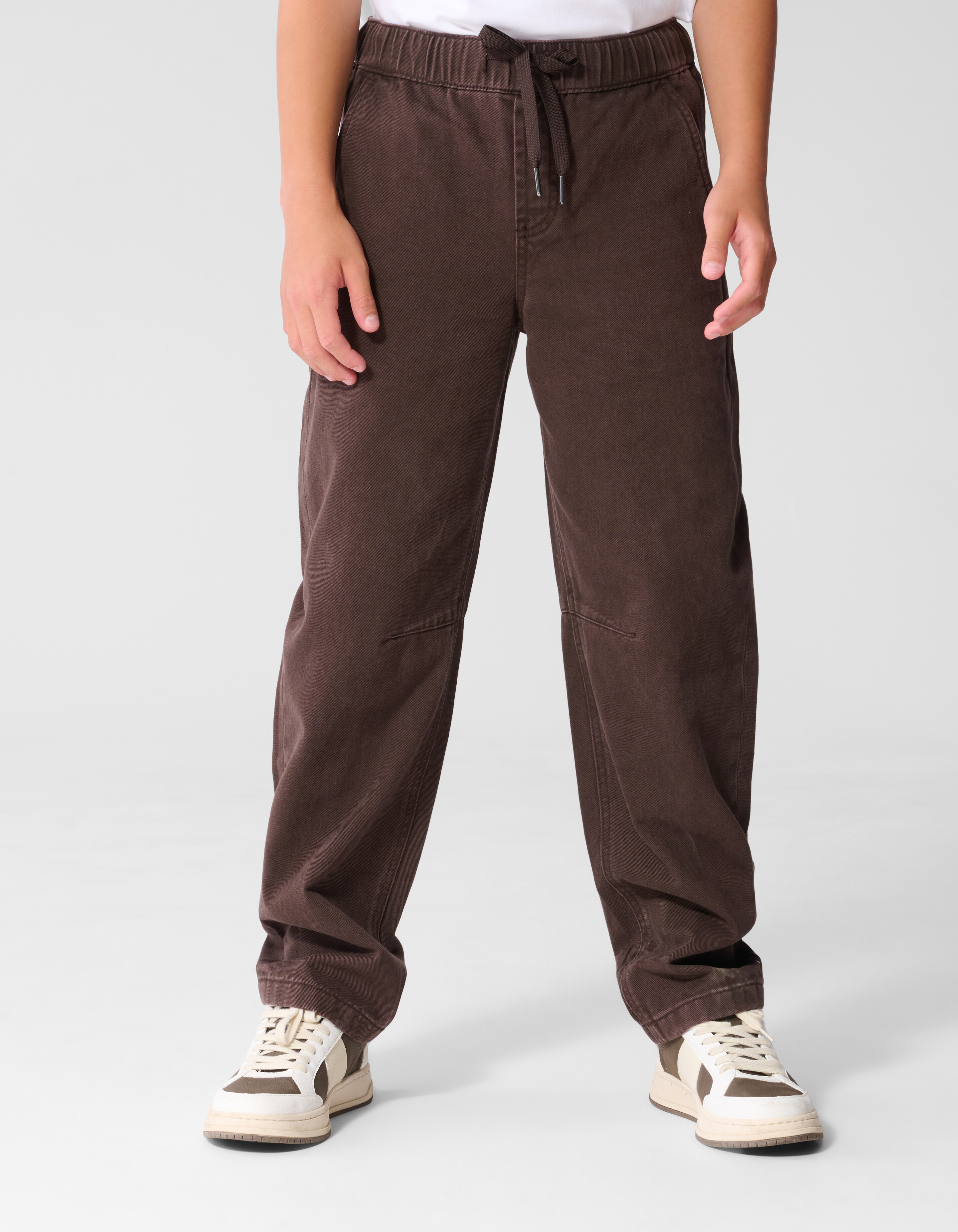 Twill Barrel Fit Broek Donkerbruin SHOEBY BOYS