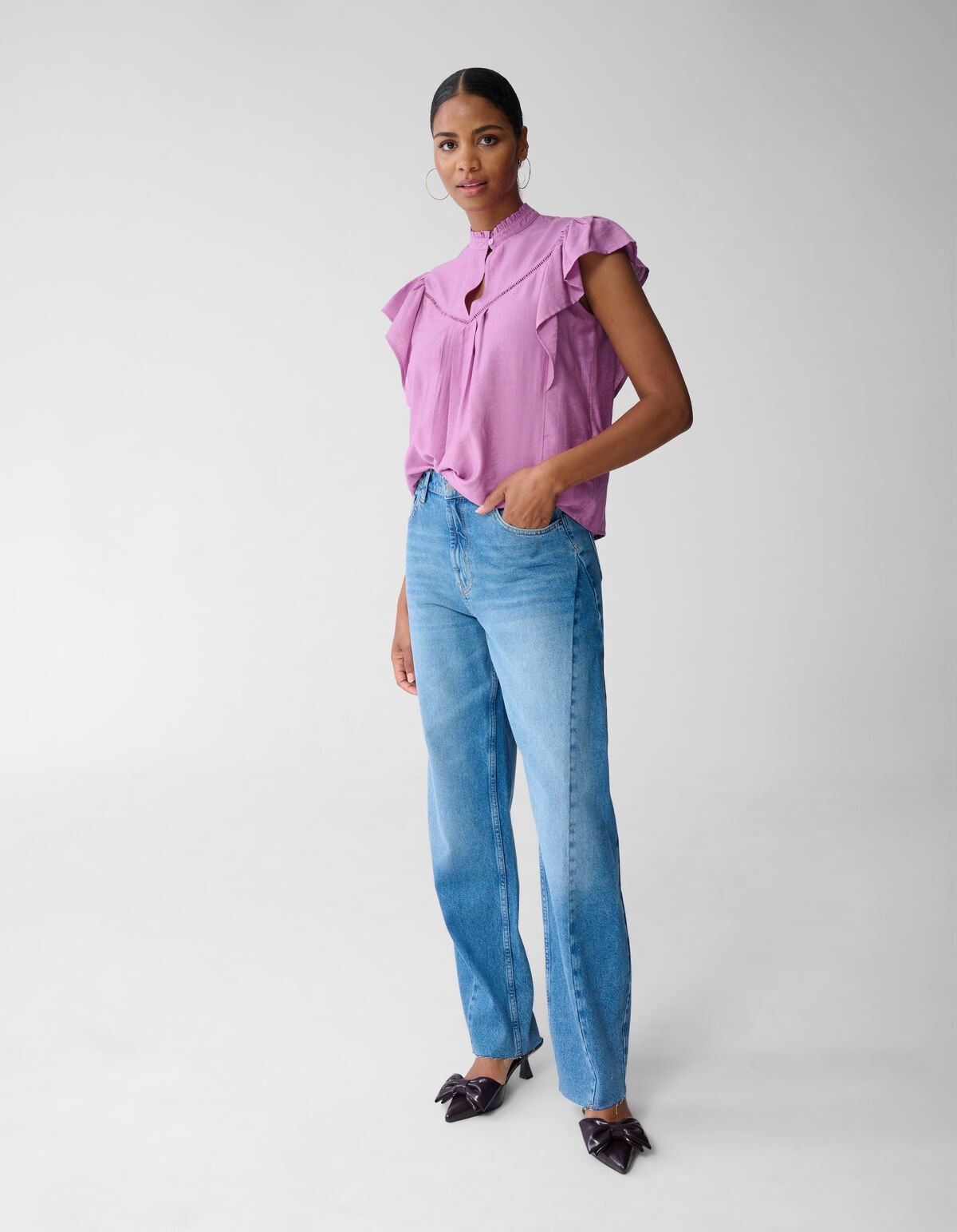 Ruffle Top Roze SHOEBY WOMEN