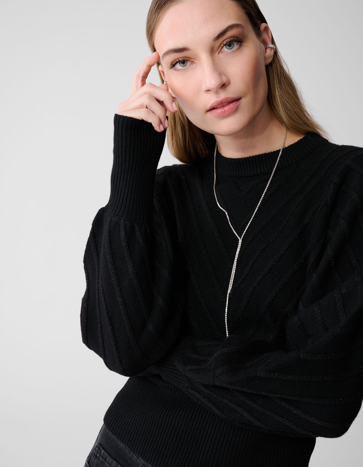 Glitter Gebreide Trui Zwart SHOEBY WOMEN