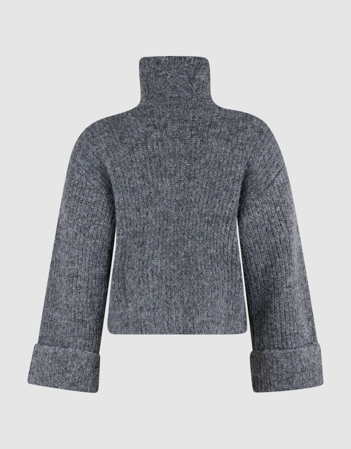 Zip Collar Gebreide Trui Grijs SHOEBY WOMEN