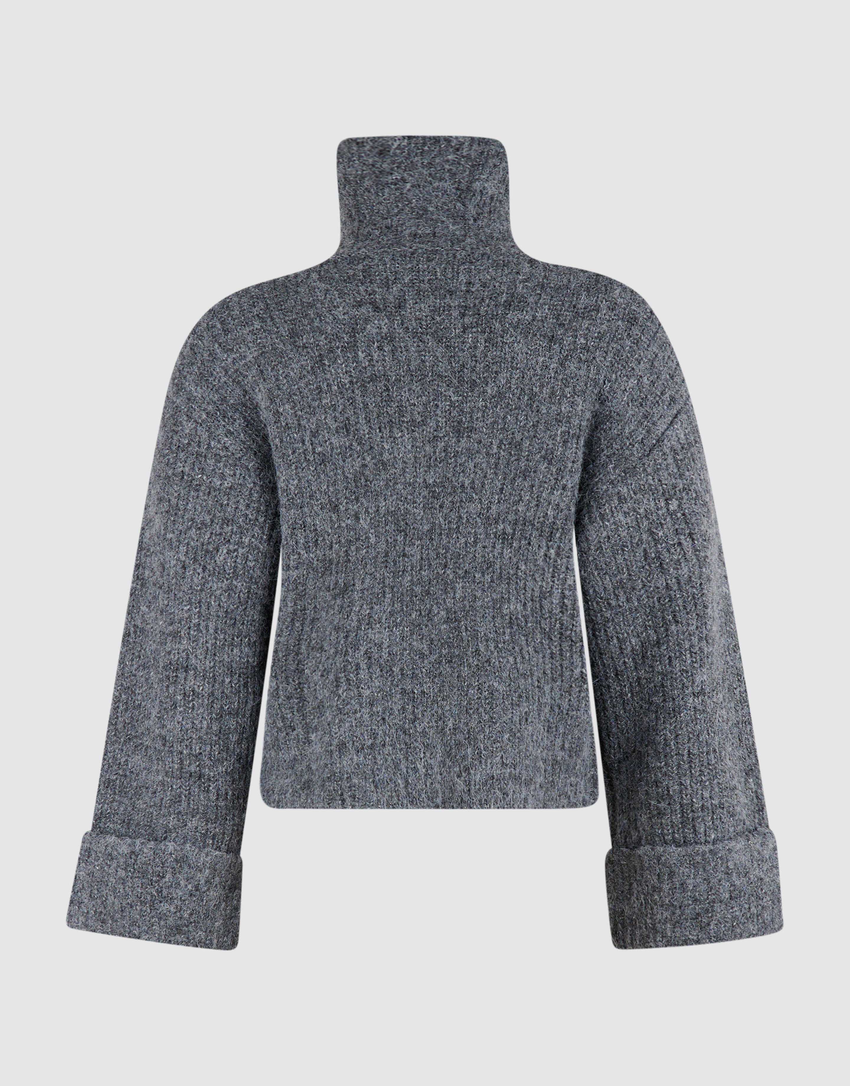 Zip Collar Gebreide Trui Grijs SHOEBY WOMEN
