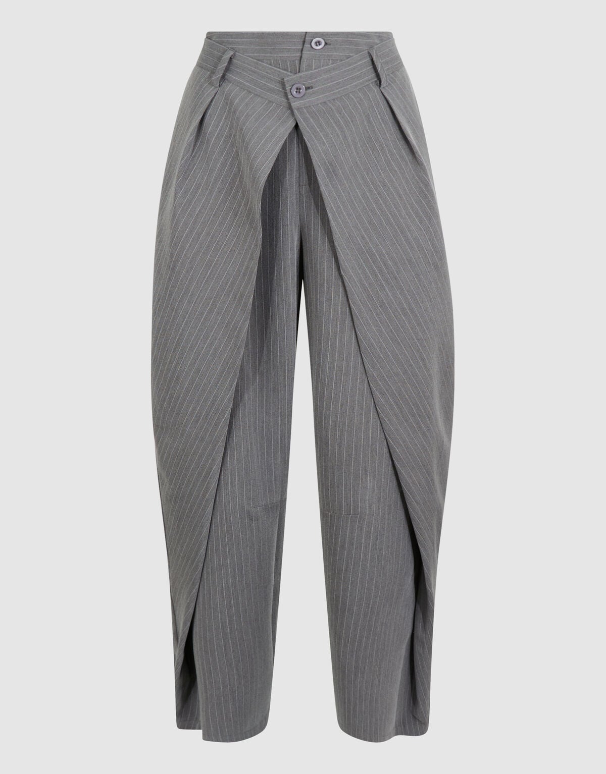 Pinstripe Pleated Pantalon Donkergrijs SHOEBY WOMEN