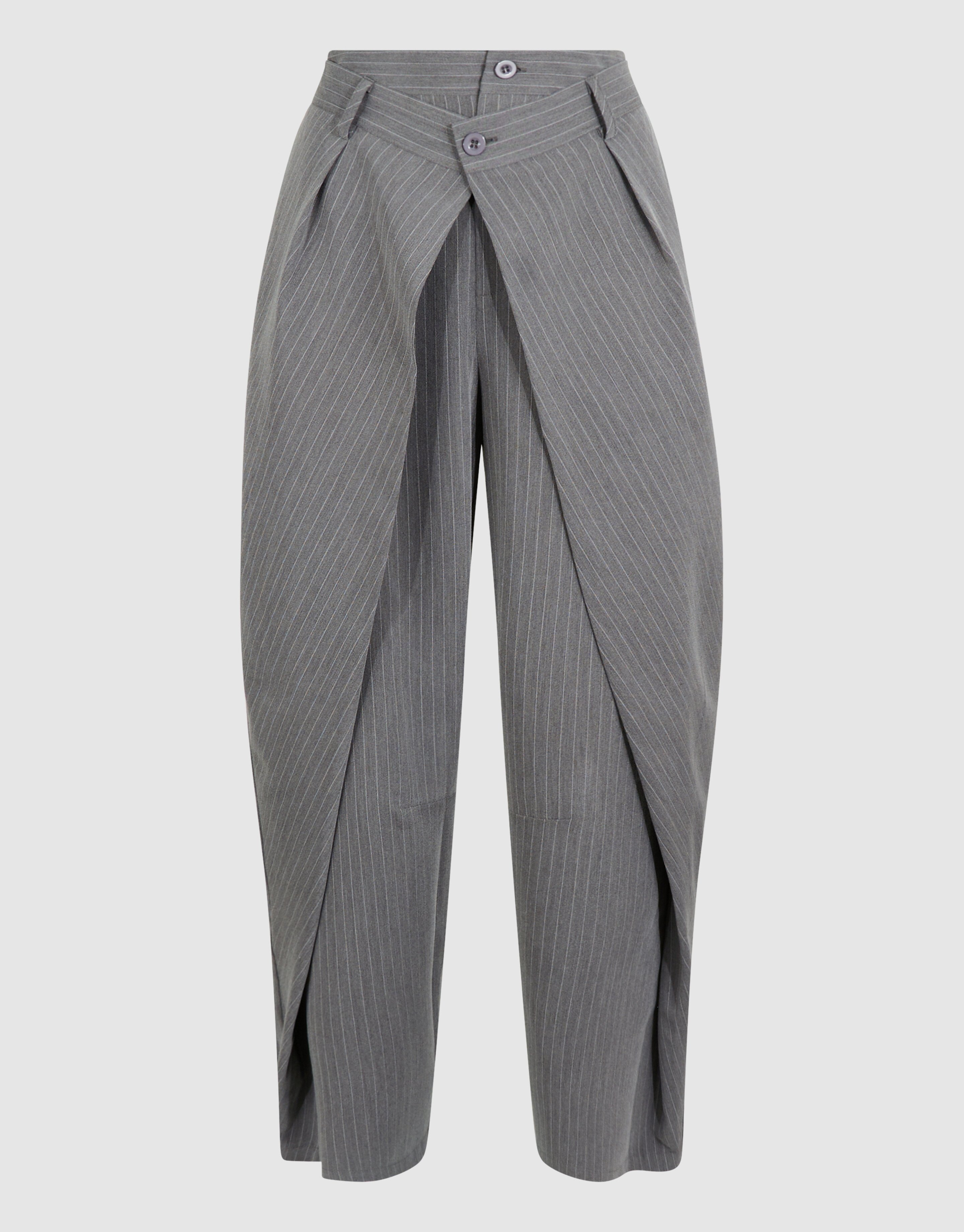 Pinstripe Pleated Pantalon Donkergrijs SHOEBY WOMEN